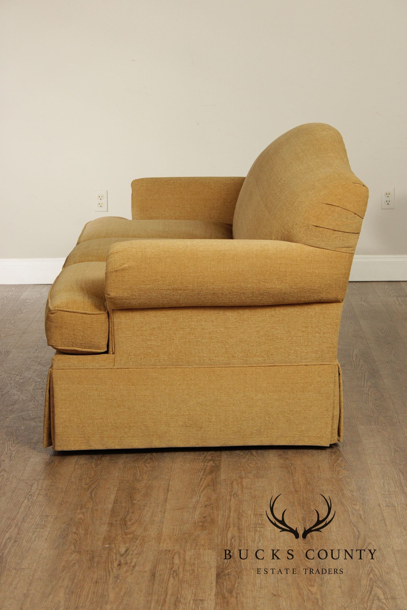 Bassett Furniture Traditional Gold Skirted Sofa