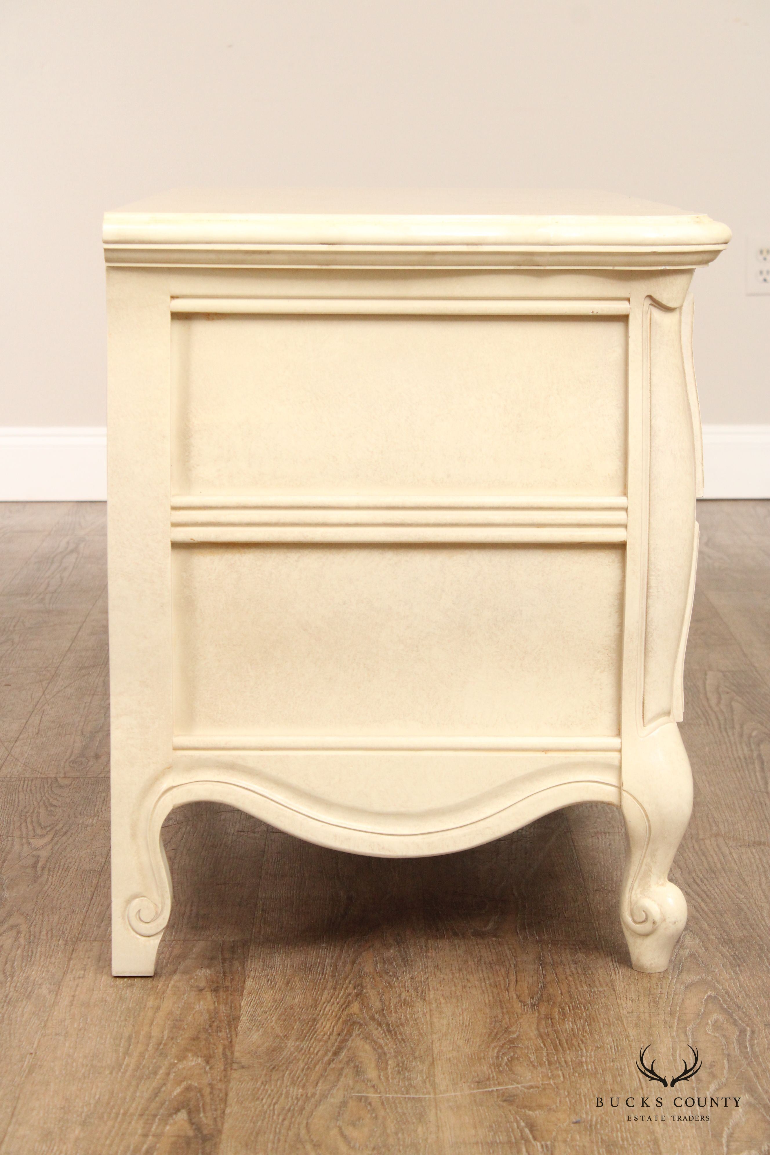 Union National French Provincial Style Pair of Painted Commodes