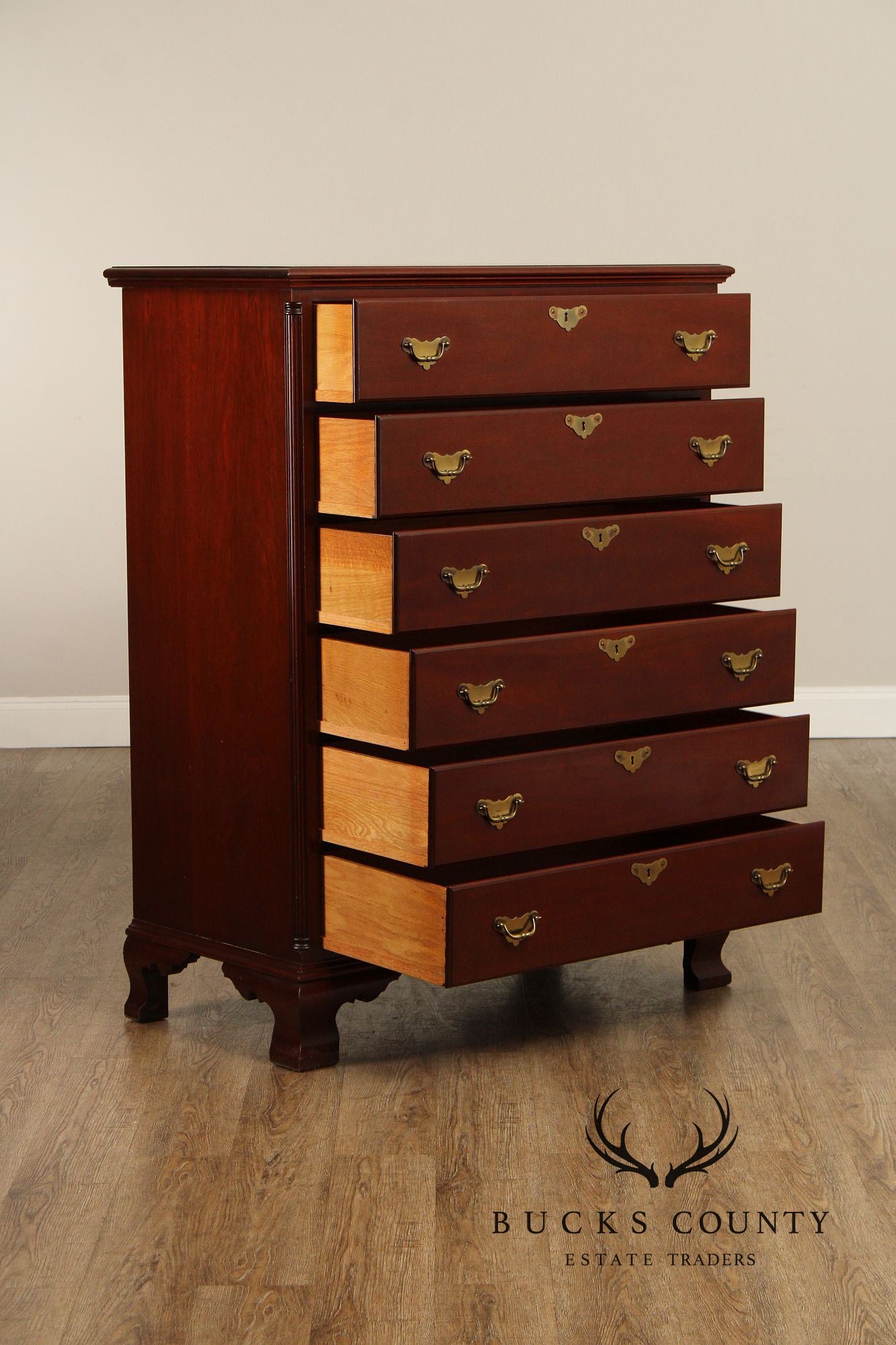 Norris Furniture Chippendale Style Mahogany Tall Chest