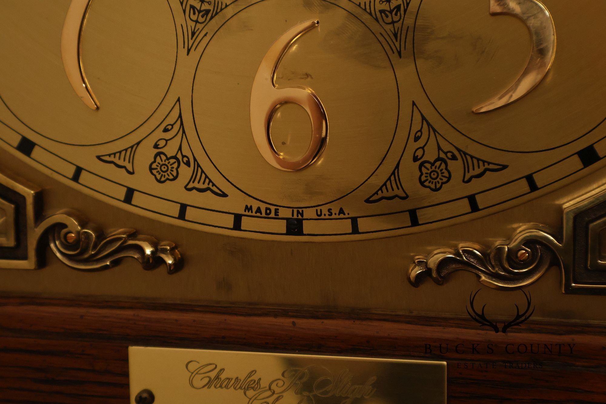Sligh Traditional Oak Triple Chime Grandfather Clock With Moon Phase Dial