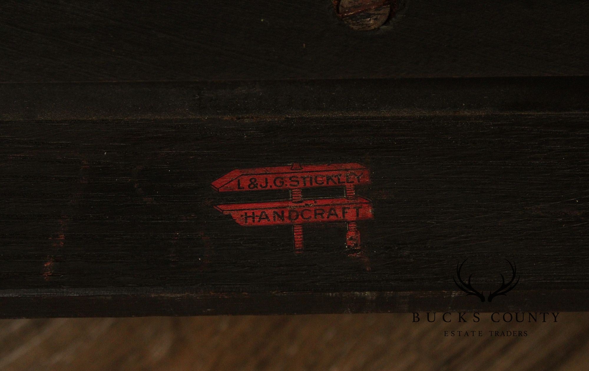 L & JG Stickley Antique Mission Oak and Leather Morris Chair