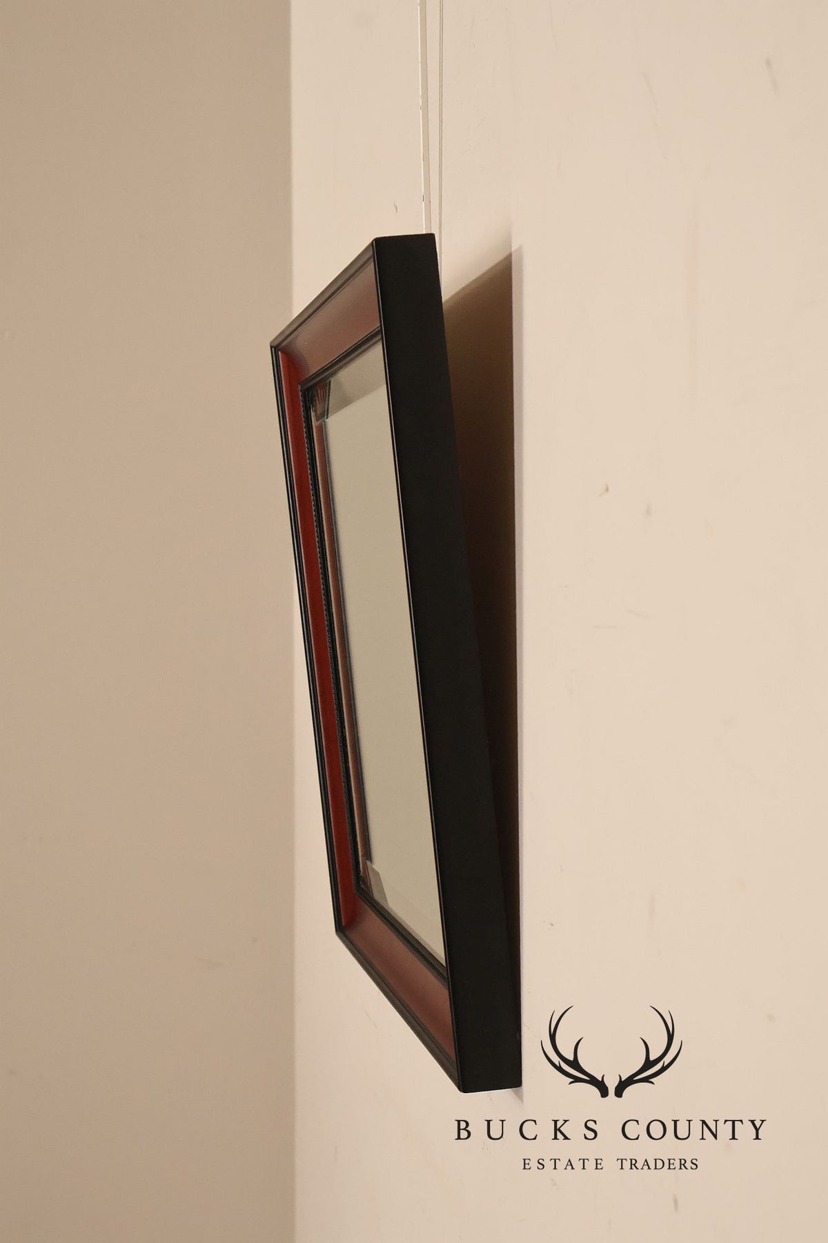 Traditional Mahogany Finish Beveled Wall Mirror