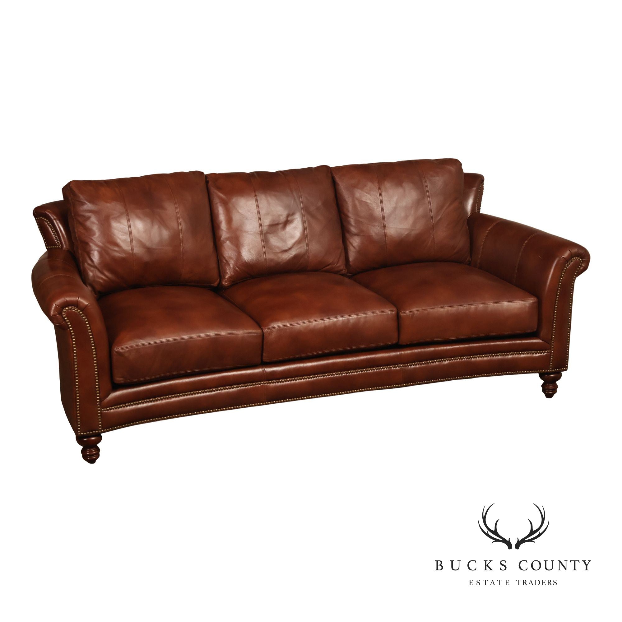 Bradington Young Richardson Stationary Leather Sofa