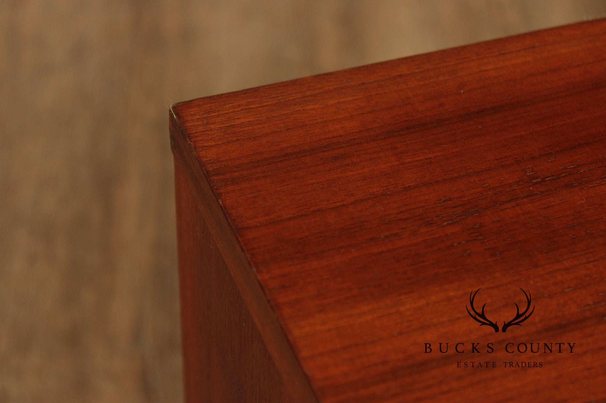 Pair Of Danish Modern Style Teak Single Door Nightstands