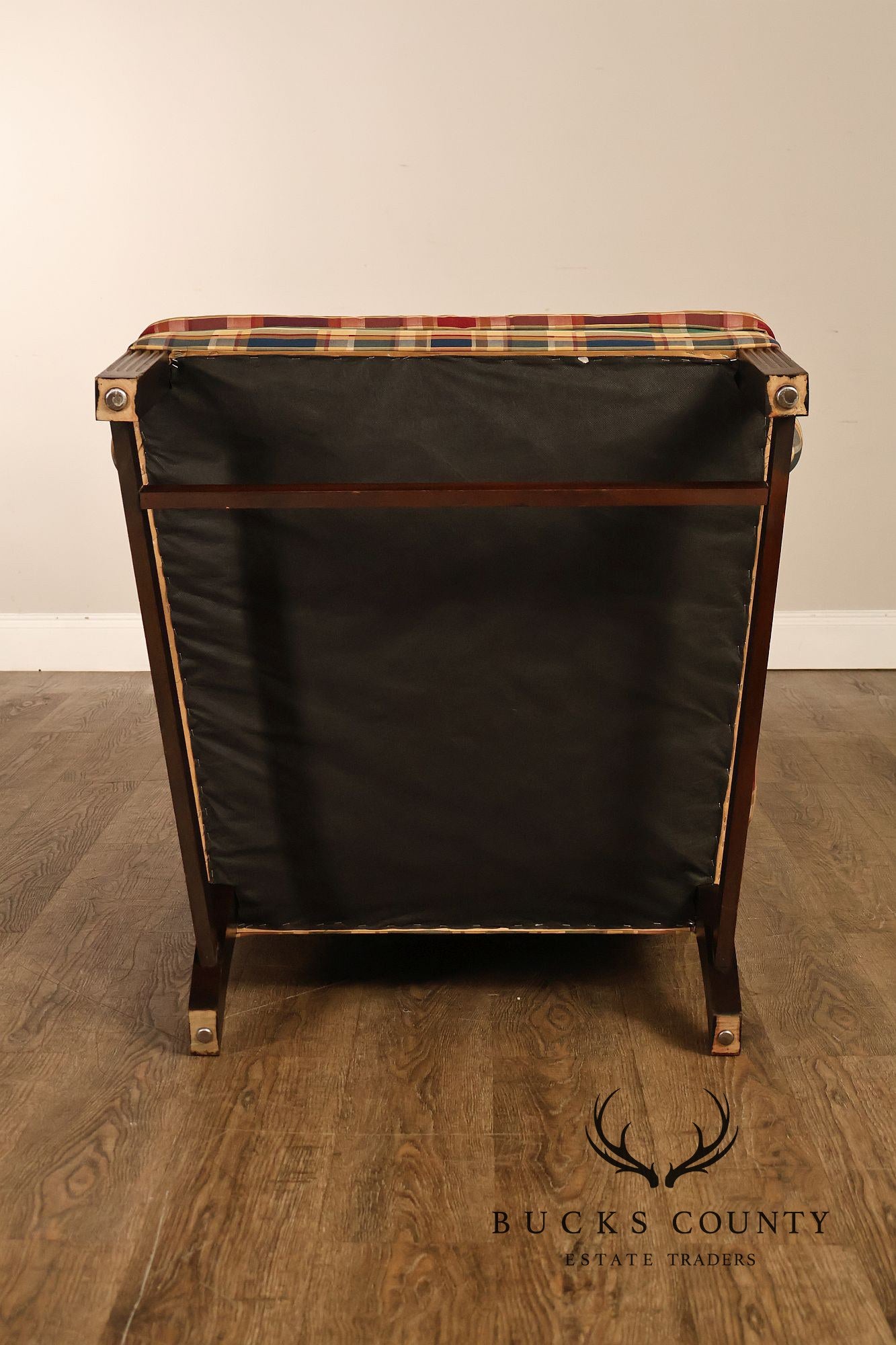Henredon Custom Folio Collection Plaid Wingback Armchair