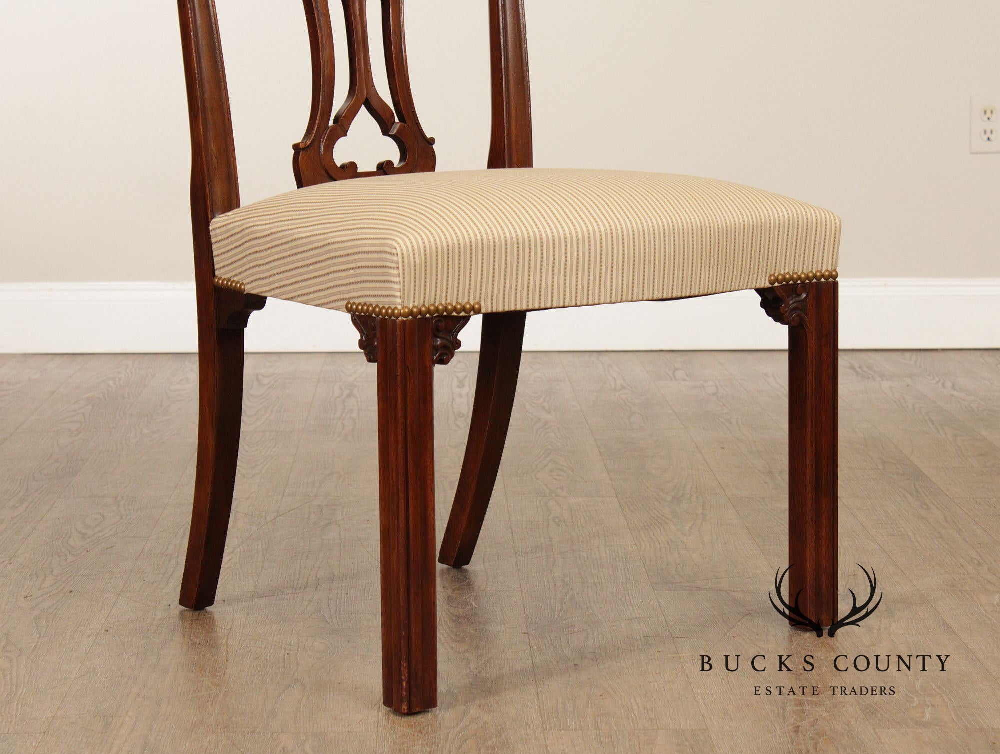 Baker Chippendale Style Set of Six Mahogany Dining Chairs