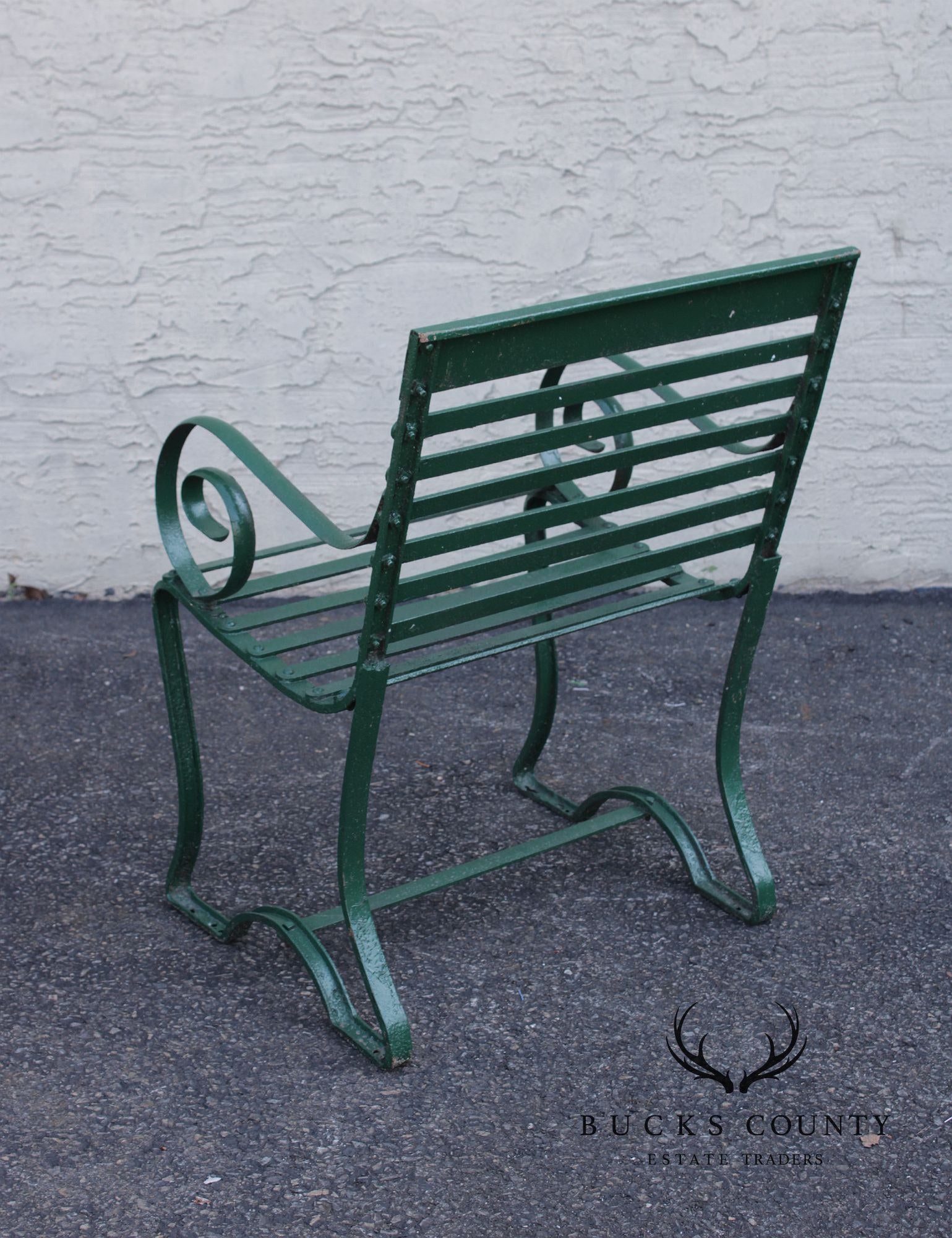 Antique Pair of Wrought Iron Outdoor Garden Armchairs