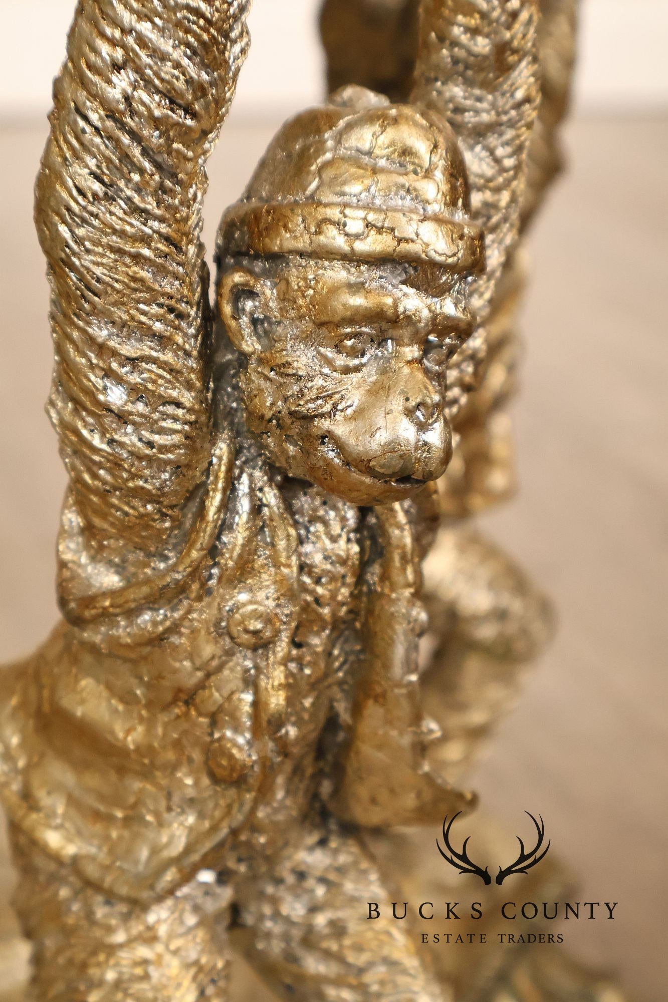 Figural Monkey Form Gilt Metal Obelisk Étagère