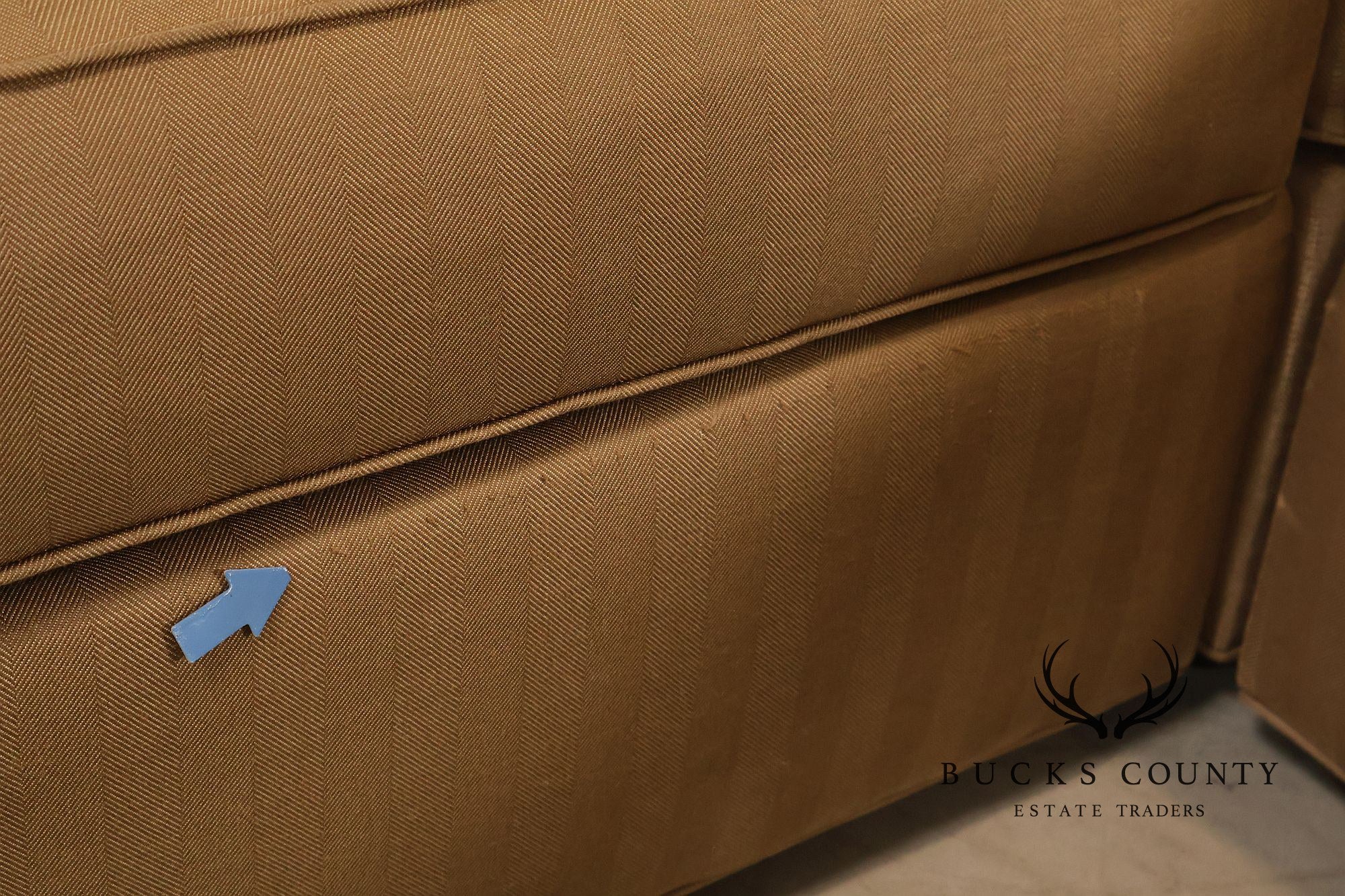 Ethan Allen Upholstered Custom Sectional Sofa With Chaise