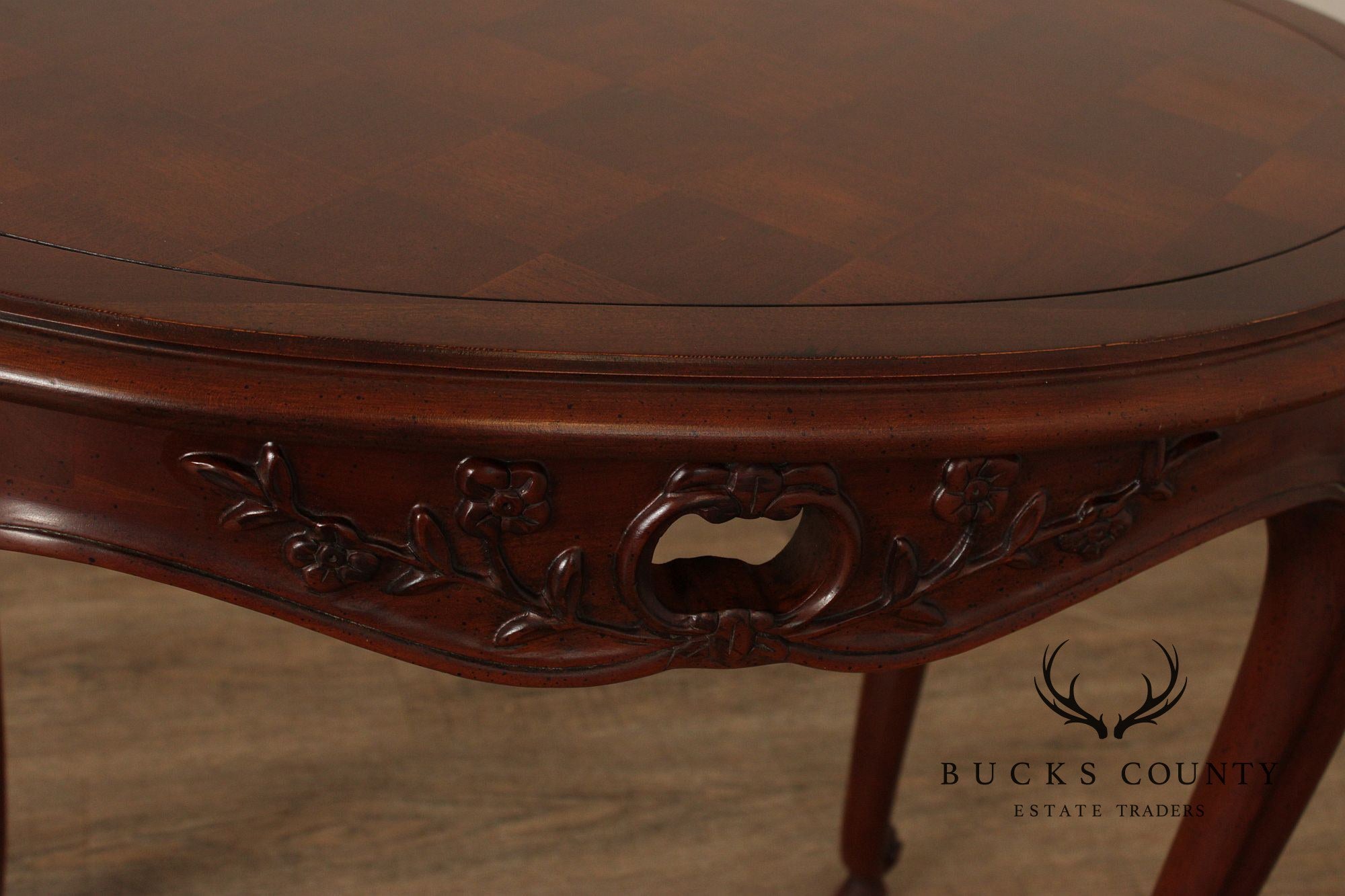 Century Furniture French Louis XV Style Carved Oval Side Table