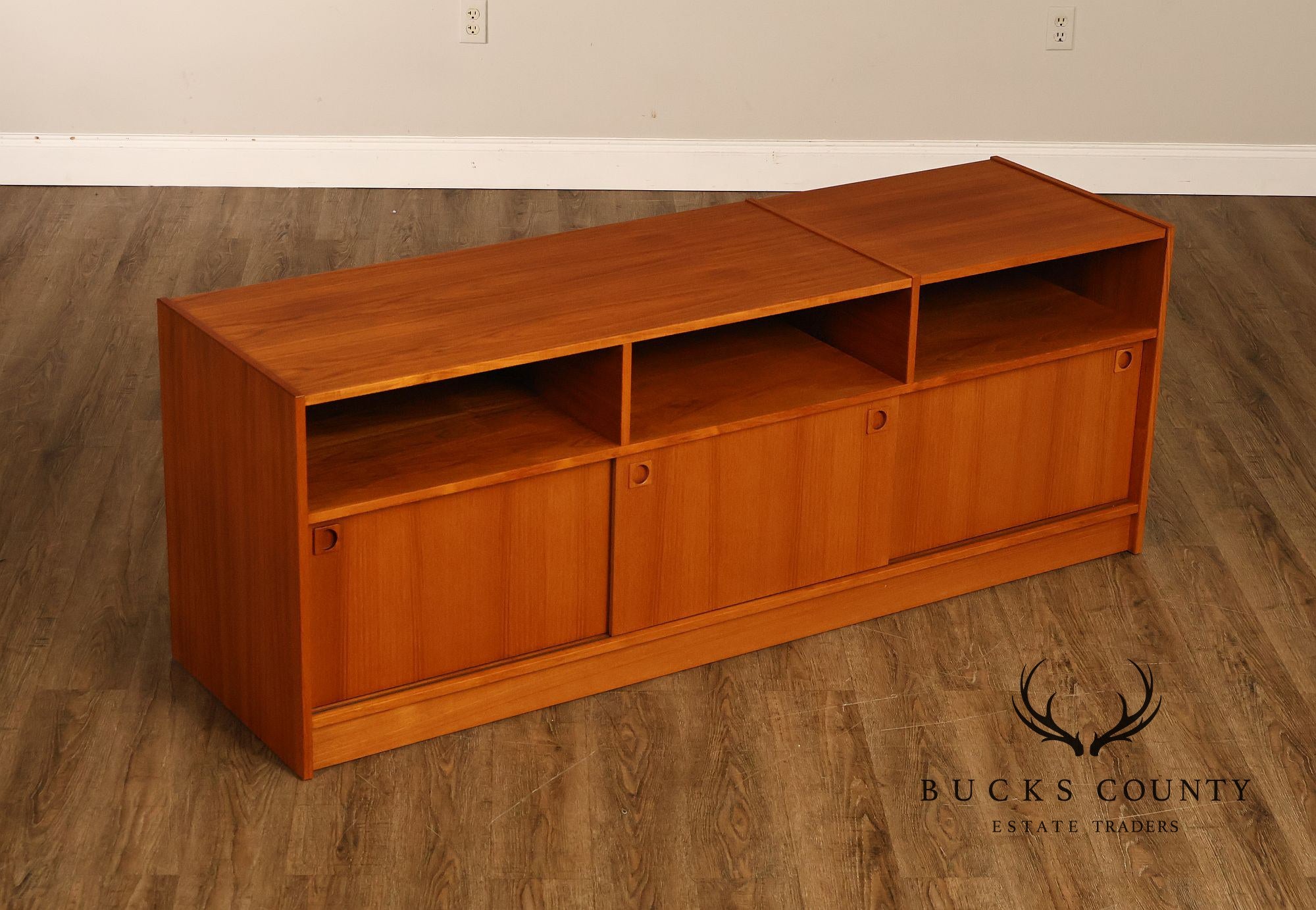 Danish Modern Teak Media Console Cabinet