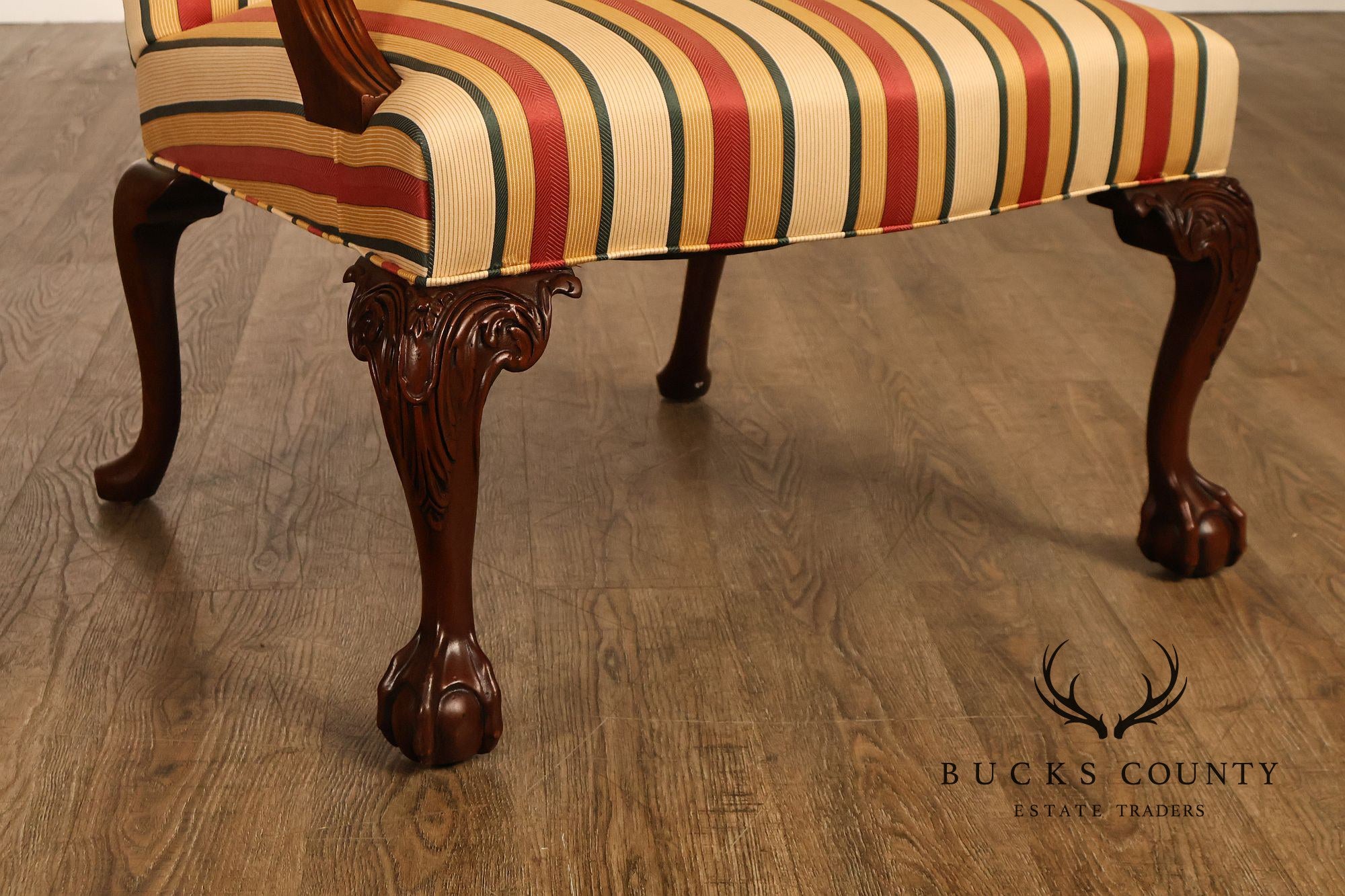 Southwood Chippendale Style Pair of Carved Mahogany Armchairs
