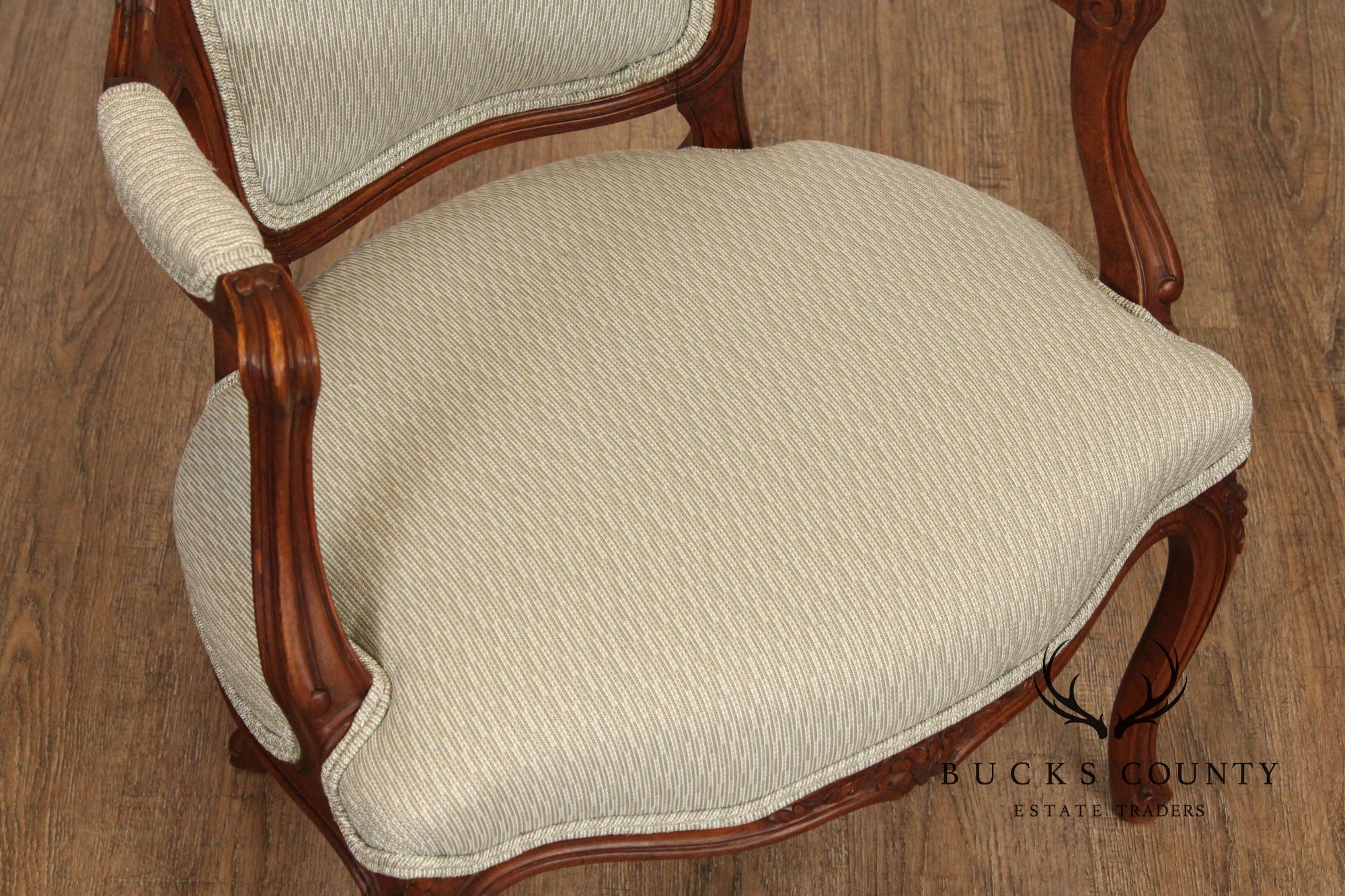 Antique French Louis XV Style Pair of Carved Fauteuil Armchairs