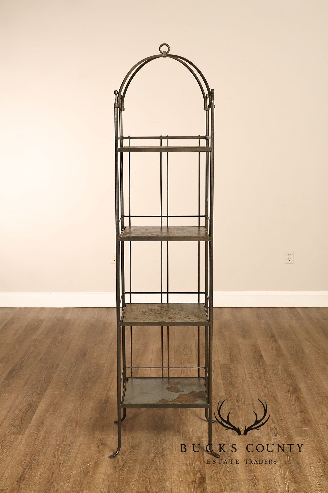 Charleston Forge Iron Etagere Four Tier Baker's Rack With Slate Shelves