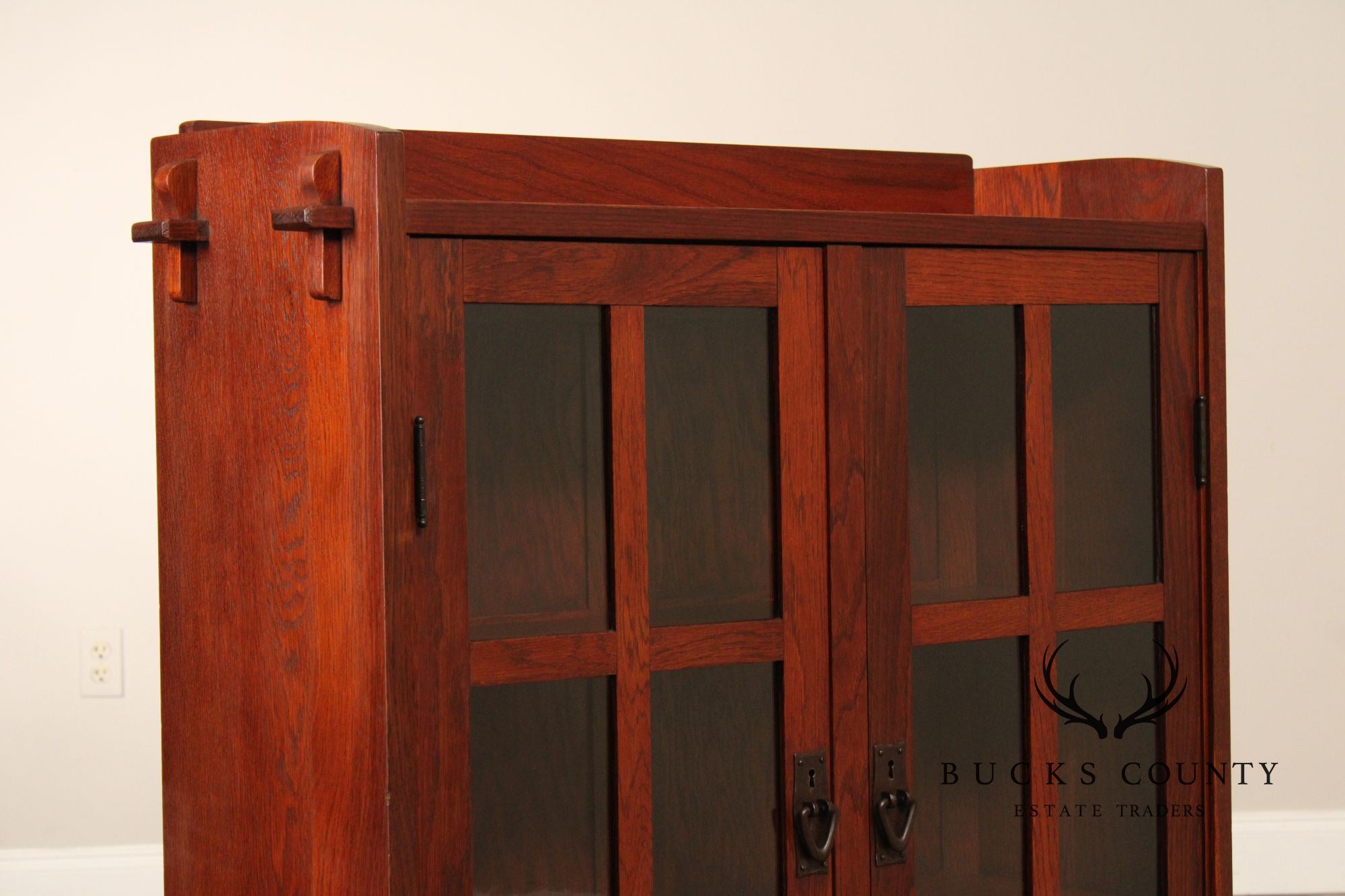 Gustav Stickley Rare Antique Mission Oak Small Two Door Bookcase