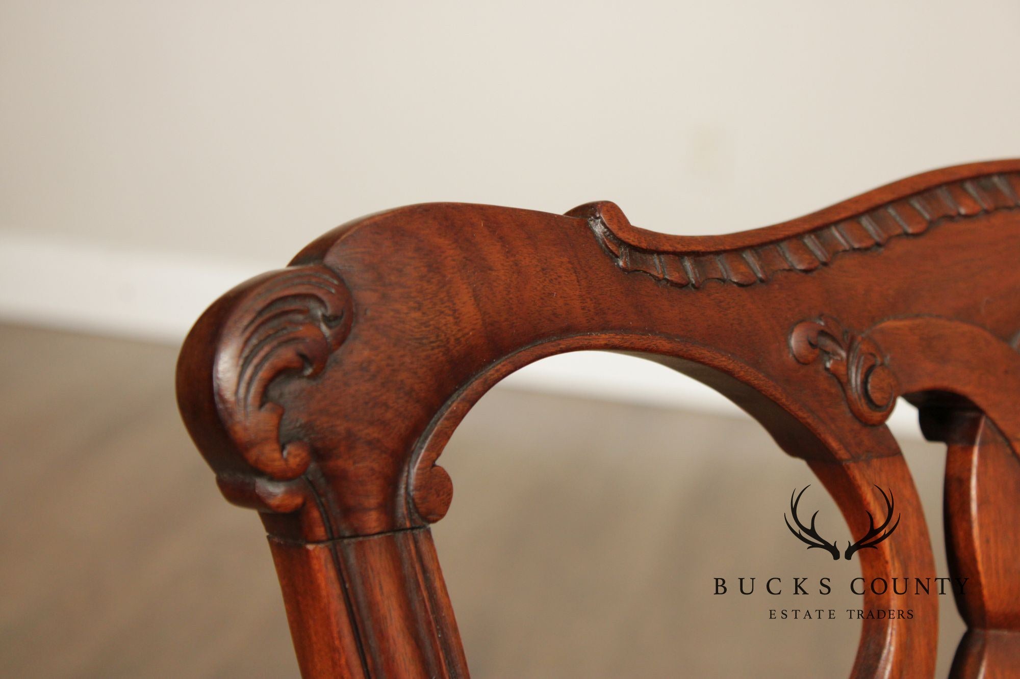Baker Furniture Chippendale Style Set of Five Mahogany Dining Chairs