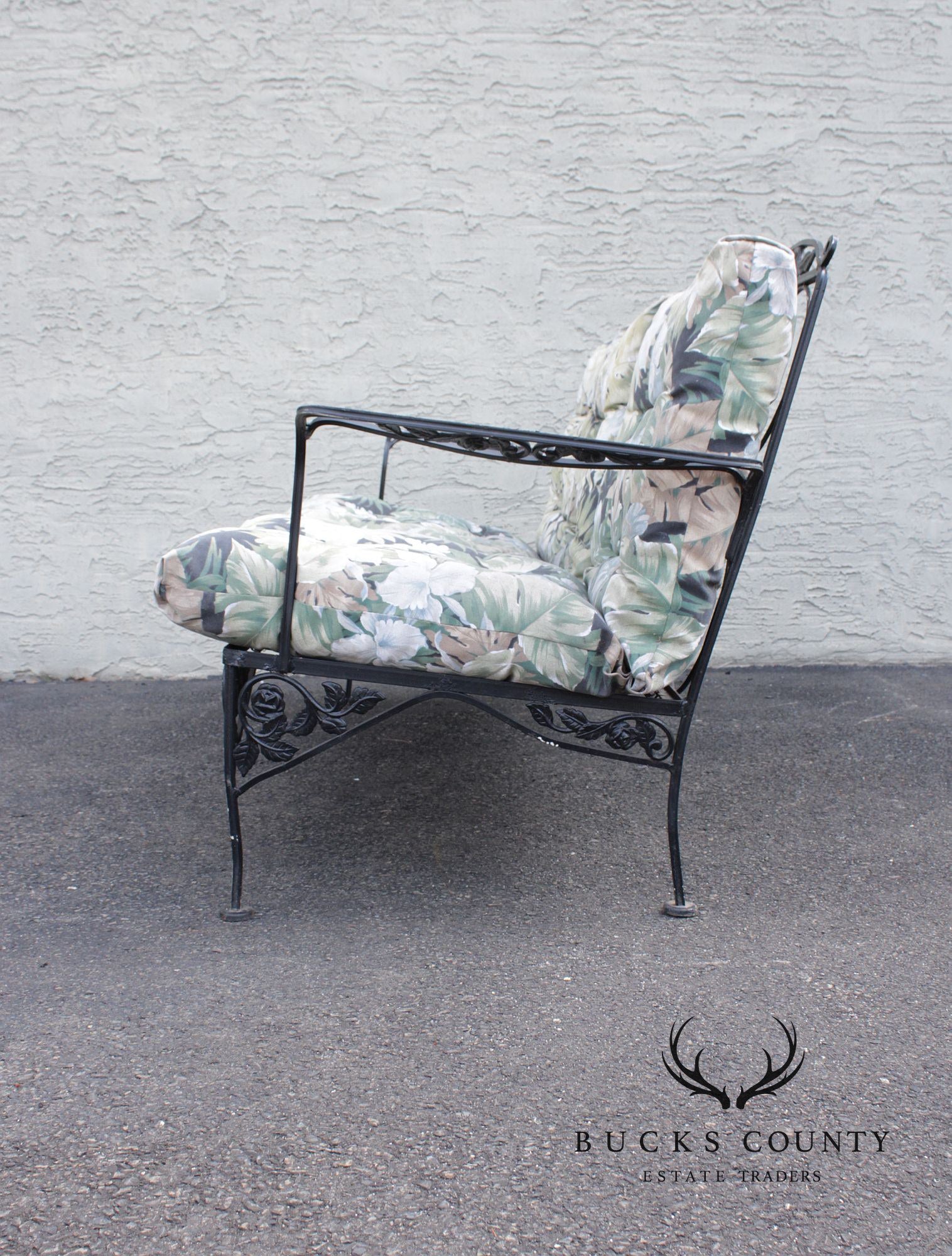 Meadowcraft Vintage Wrought Iron Outdoor Garden Sofa