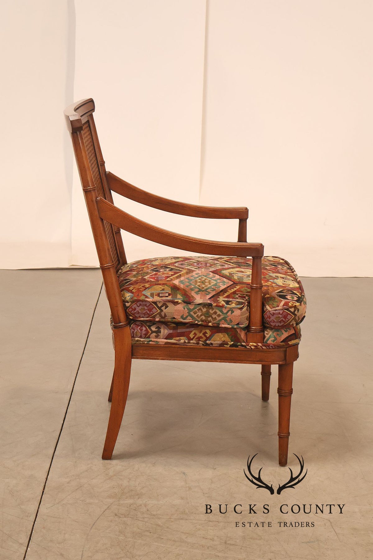 Mid Century Set of Four Cane Back Armchairs