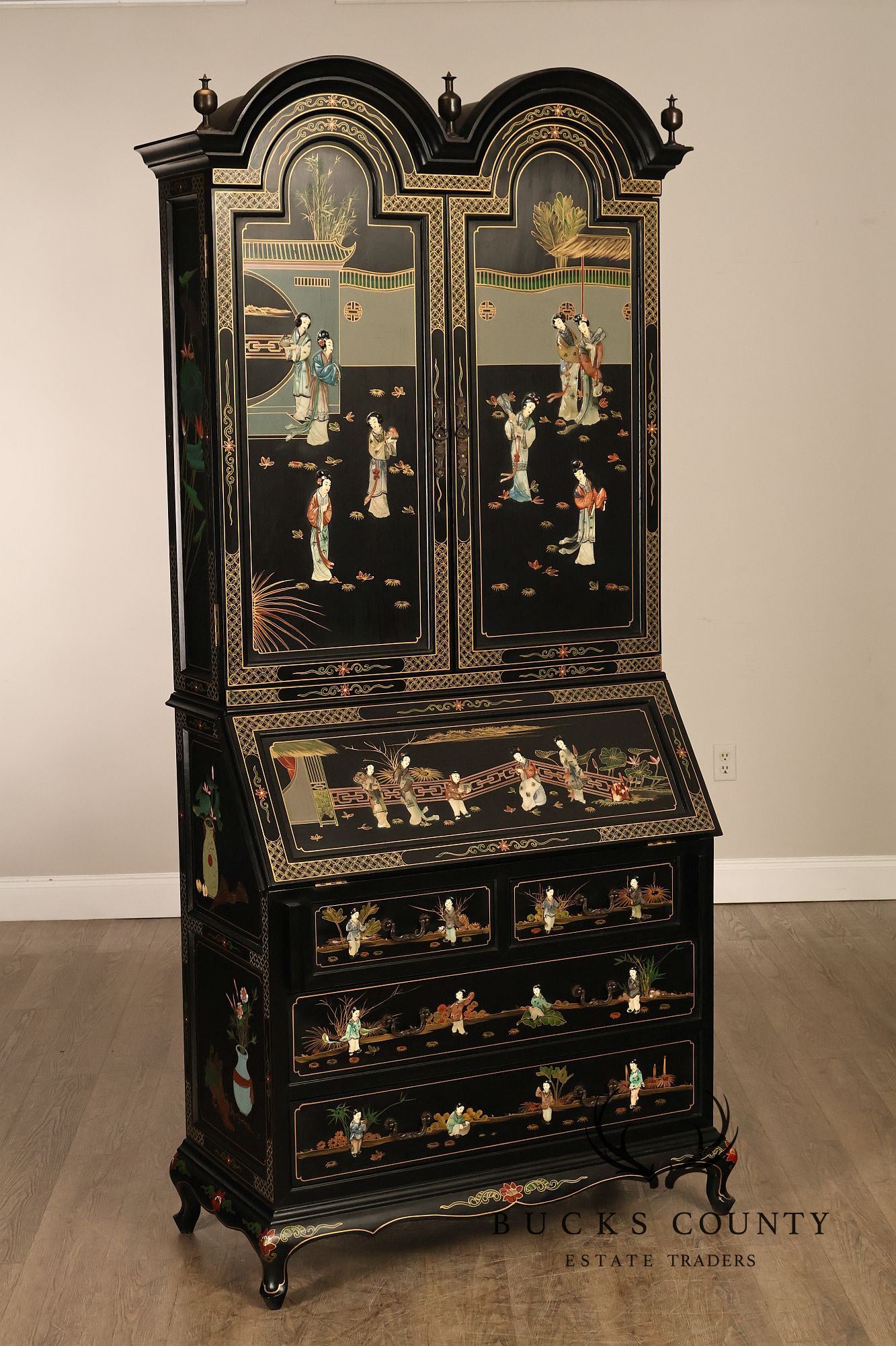 Chinoiserie Secretary Bookcase