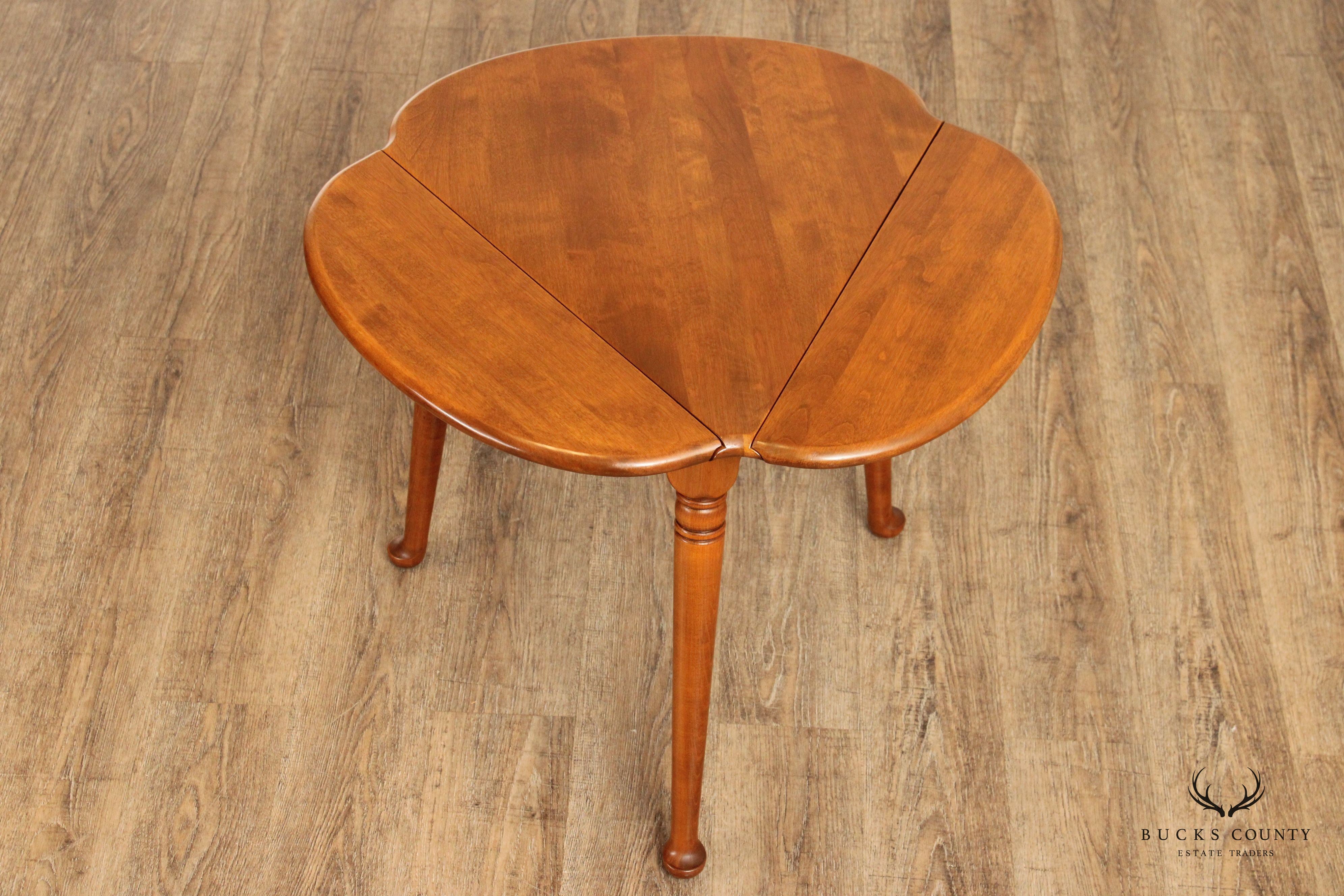 Ethan Allen American Traditional Maple Pair Drop Leaf Corner Tables