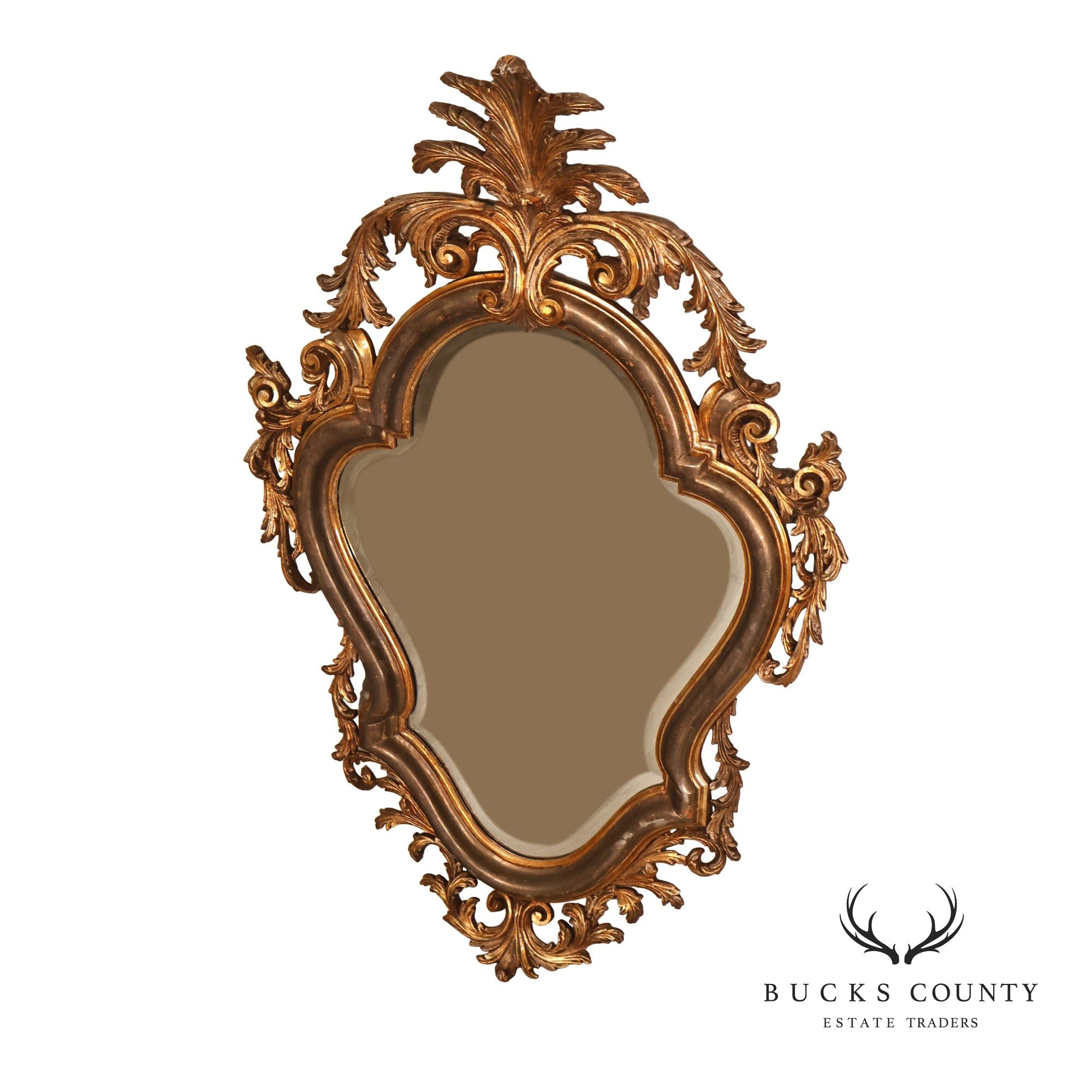 LaBarge Italian Rococo Style Giltwood Wall Mirror