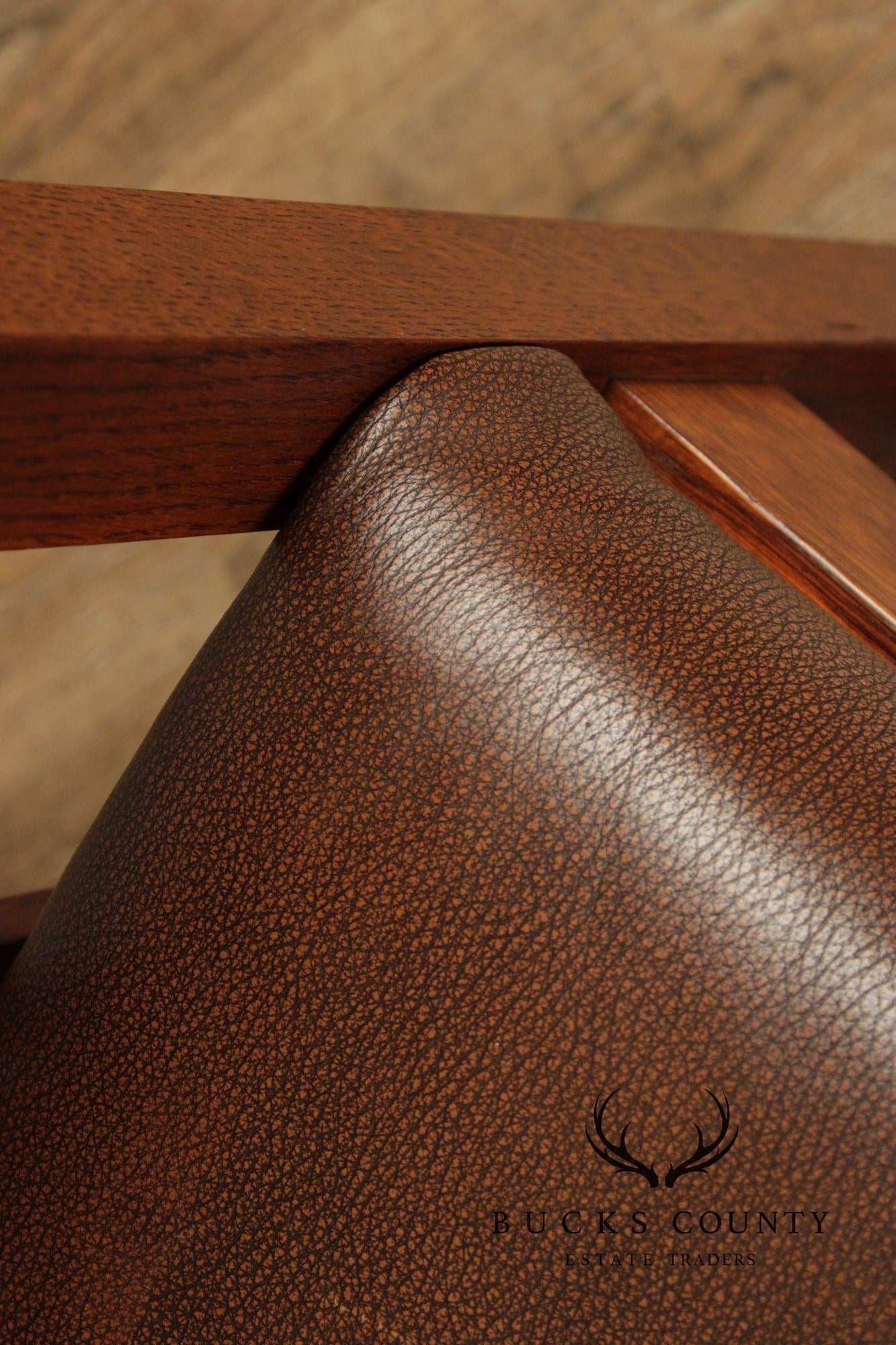 Stickley Mission Collection Oak And Leather Spindle Settee