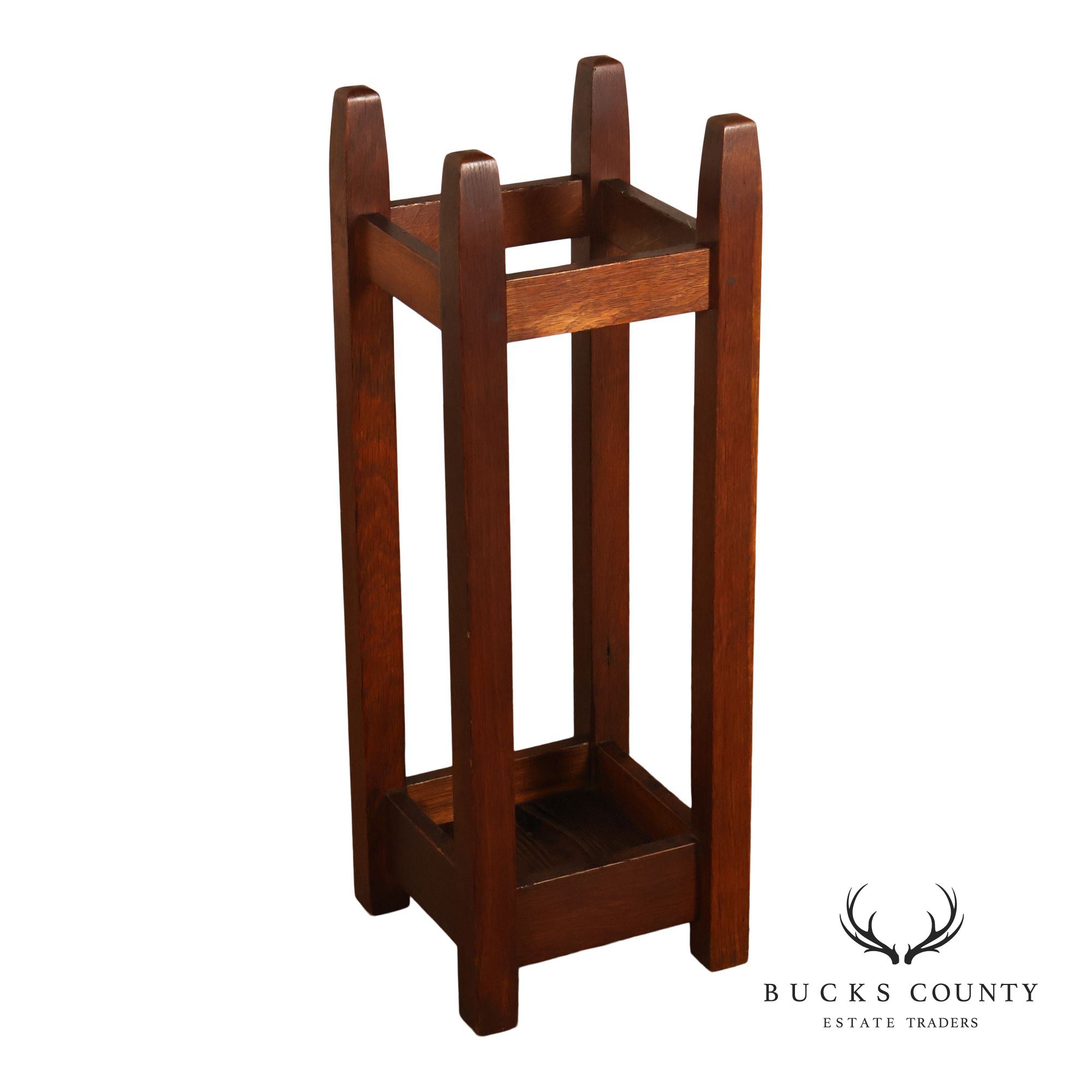 Gustav Stickley Arts And Crafts Oak Umbrella Stand model #54
