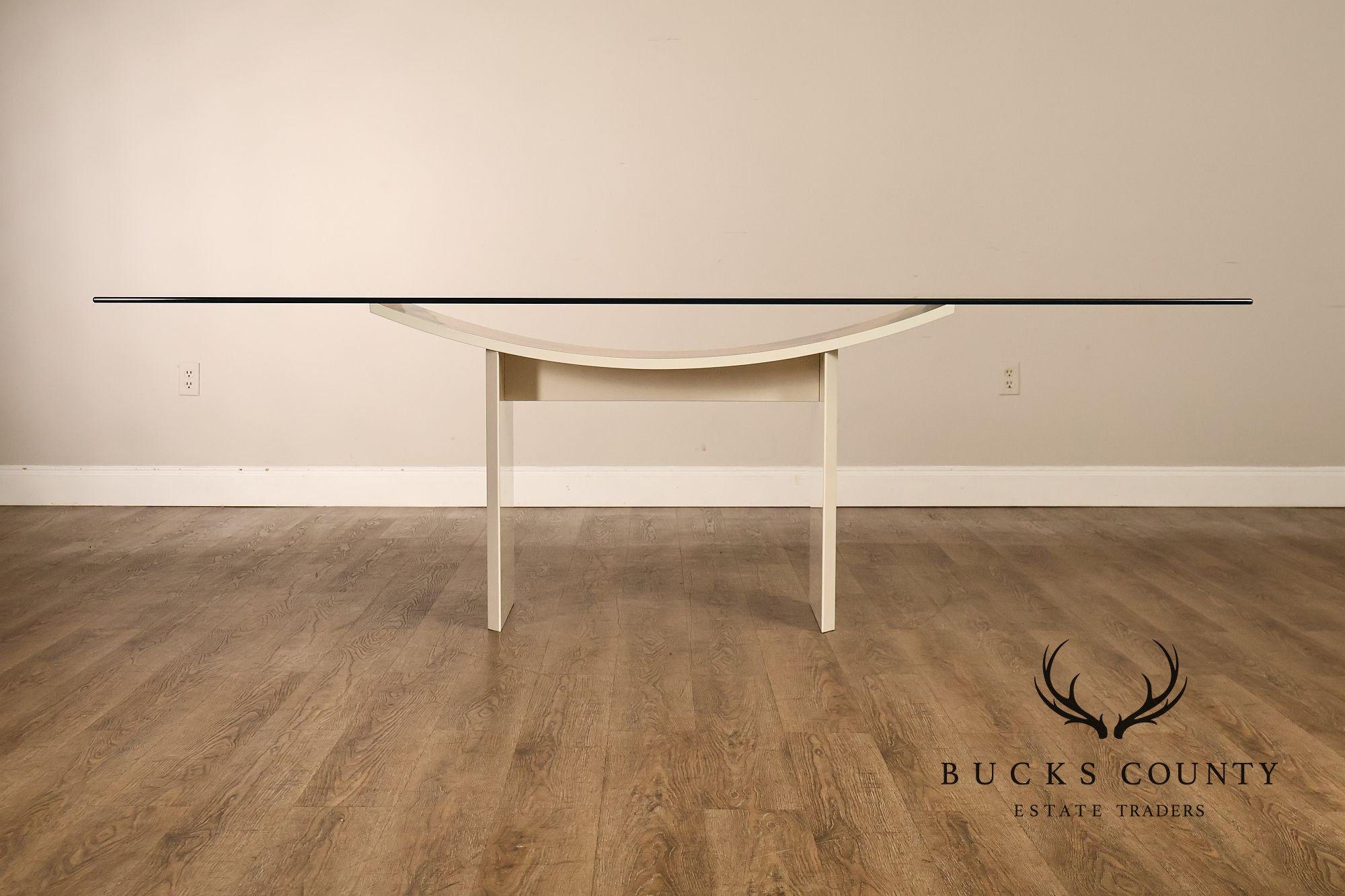 Constantini Pietro Glass Top Sculptural Dining Table