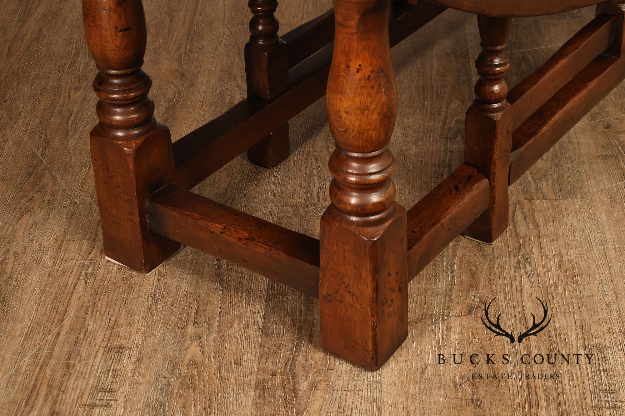 English Oak Large Gateleg Drop Leaf Dining Table