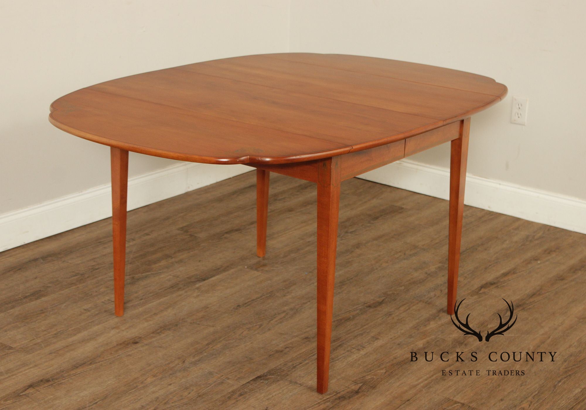 L. Hitchcock Maple Stenciled Drop Leaf Extension Dining Table