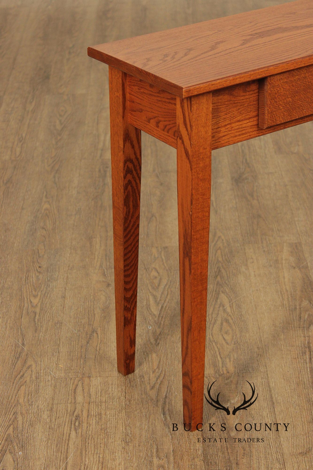 Shaker Style Narrow Oak Console Table