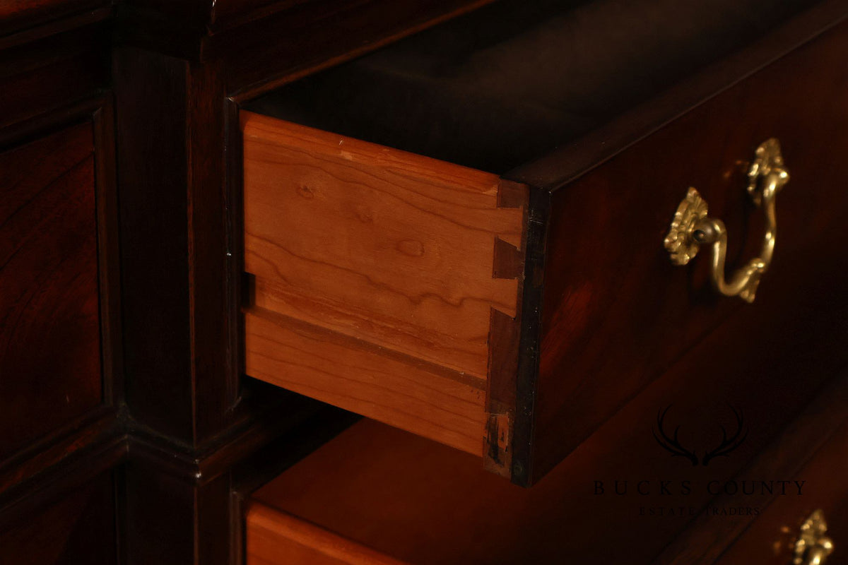 Stickley Georgian Style Mahogany Bookcase Breakfront