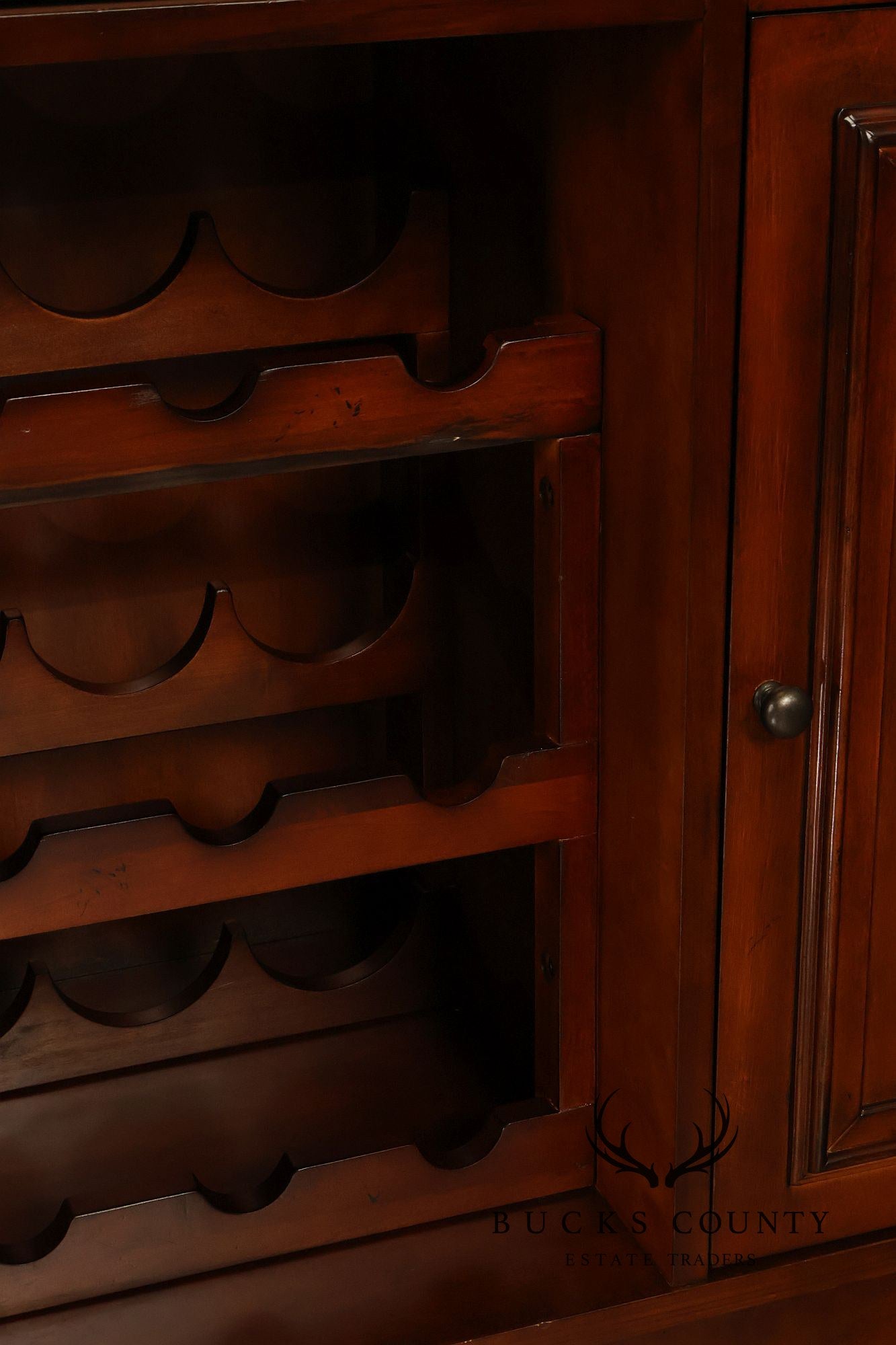 Traditional Home Bar With Wine Storage And Two Bar Stools