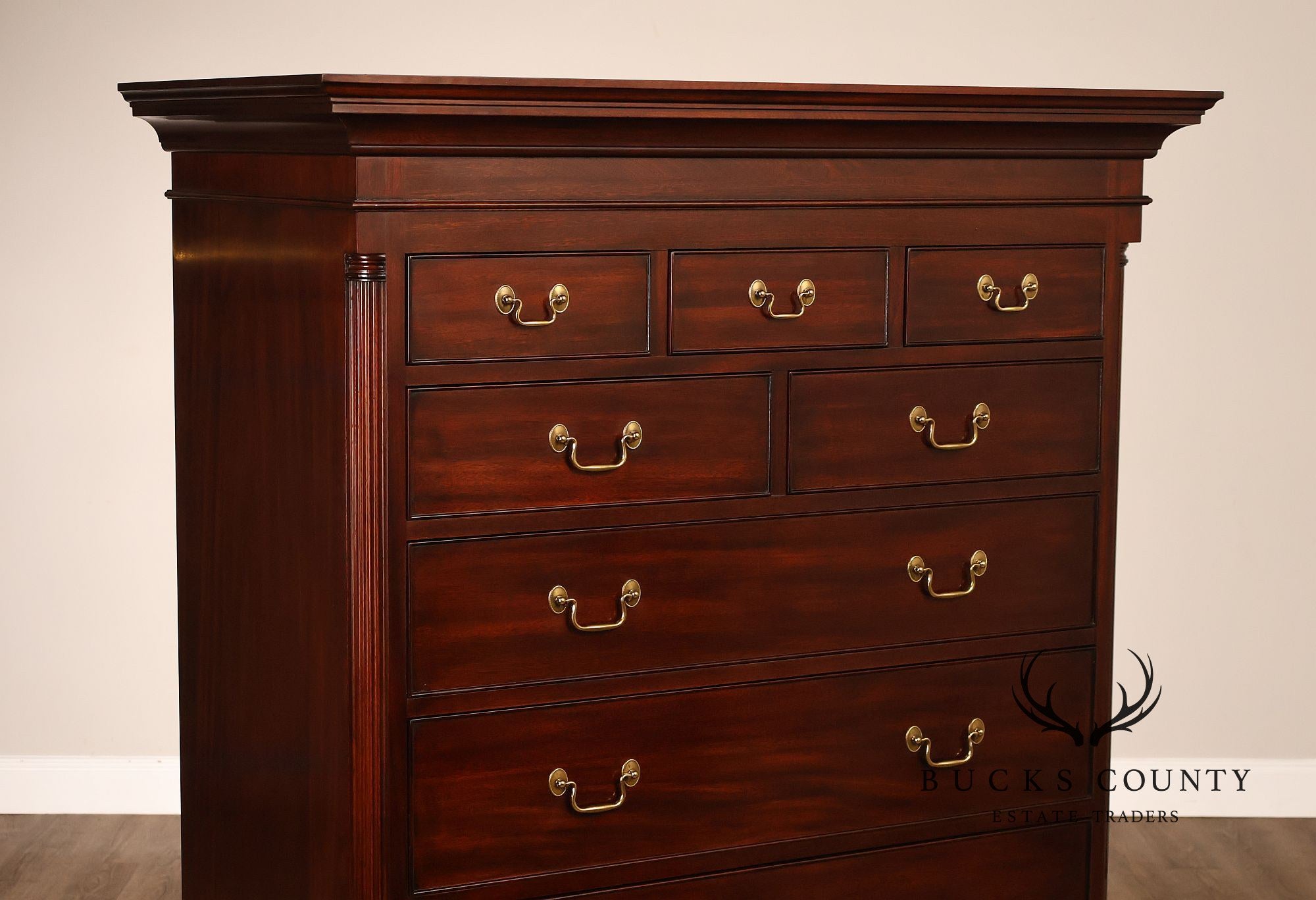 Henkel Harris Chippendale Style Mahogany Tall Chest