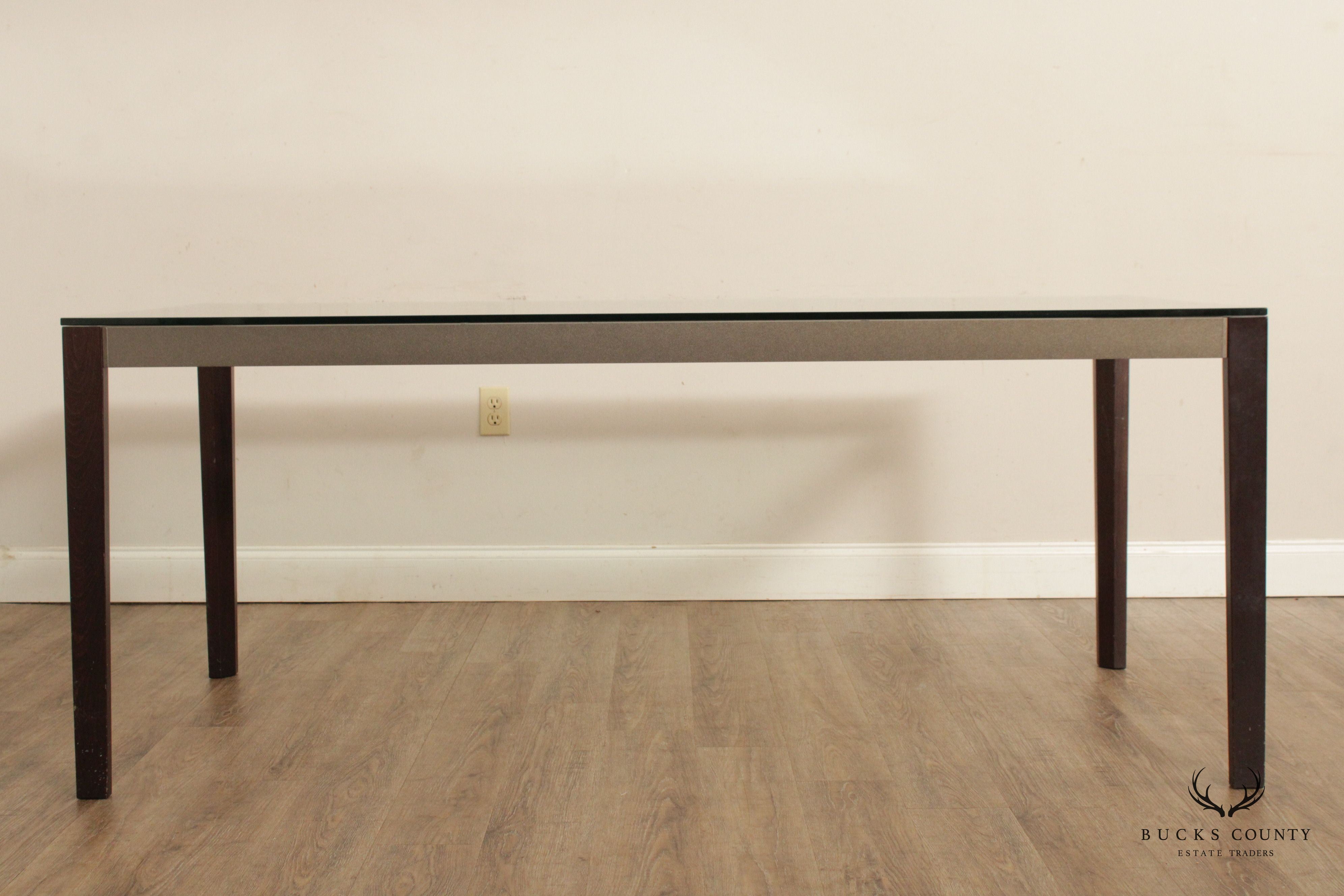 Contemporary Style Glass Top Parsons Dining Table