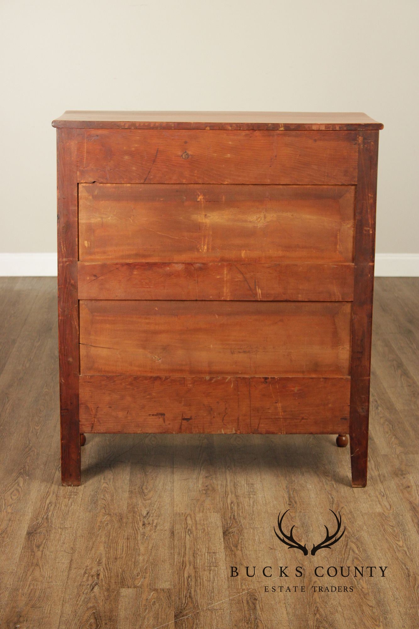 Antique Tiger Maple And Poplar Sheraton Chest Of Drawers