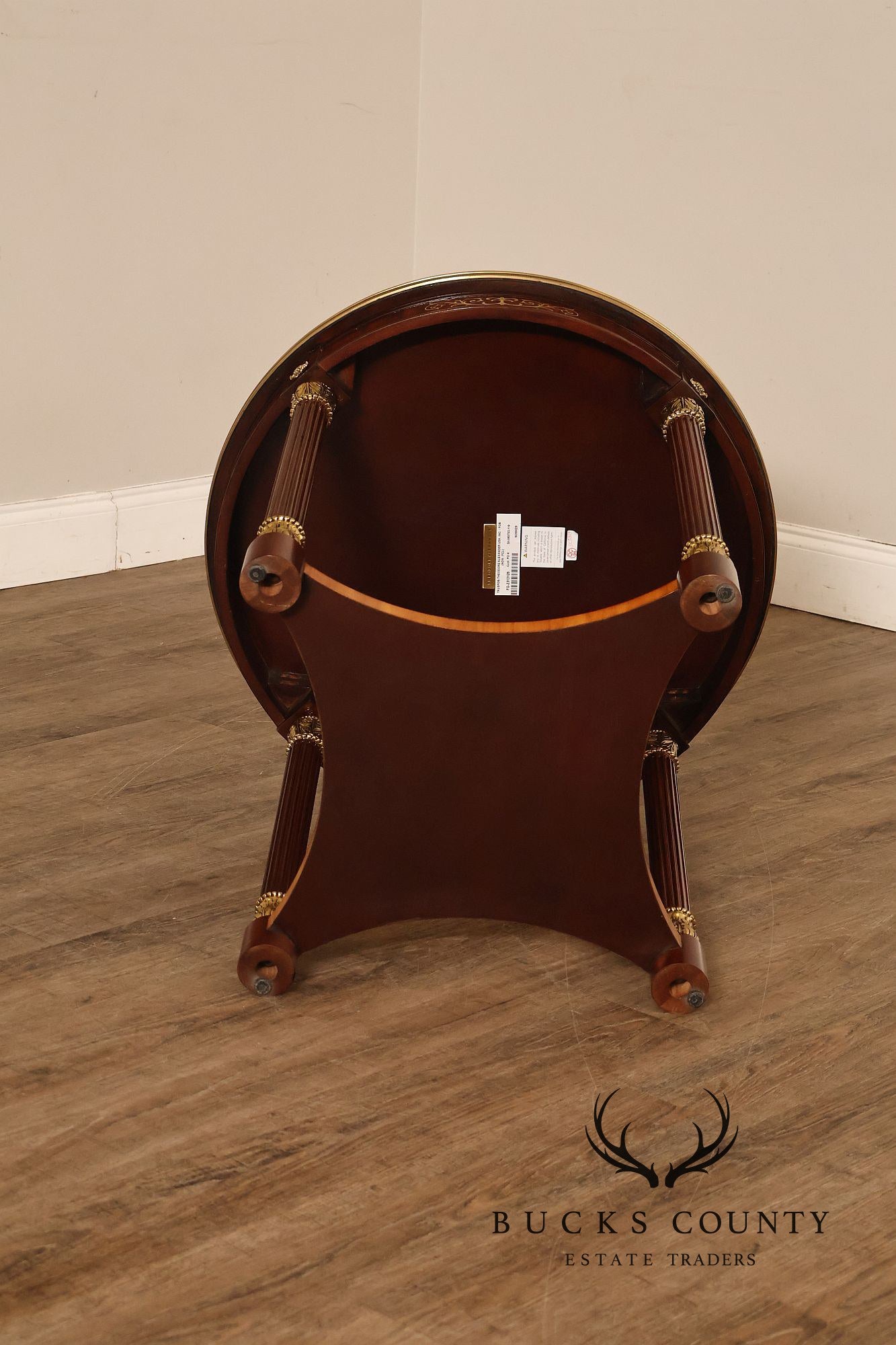 Theodore Alexander Pair of 'Paulette' Mahogany Side Tables