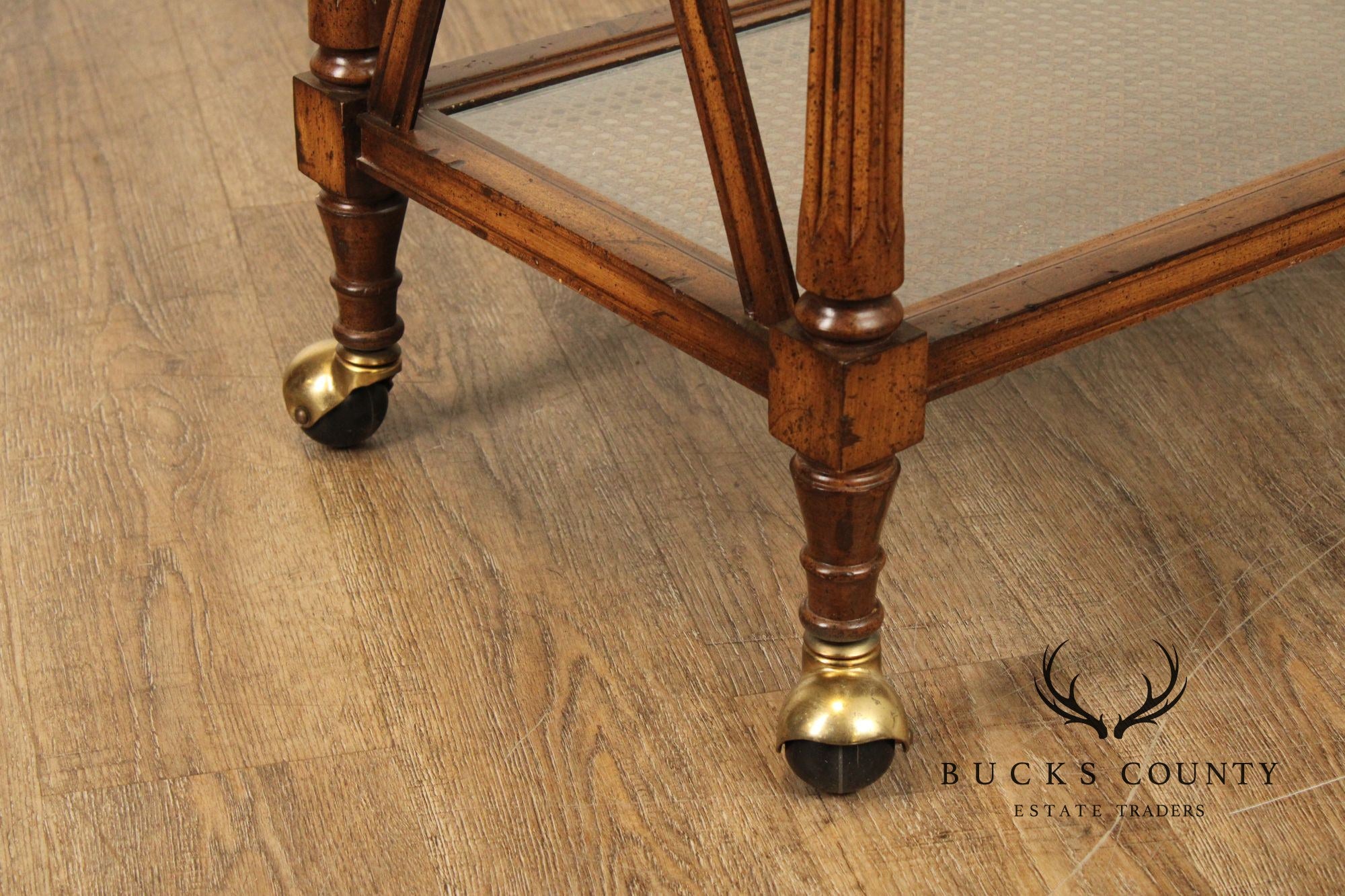 Regency Style Three-Tier Rolling Bar Cart