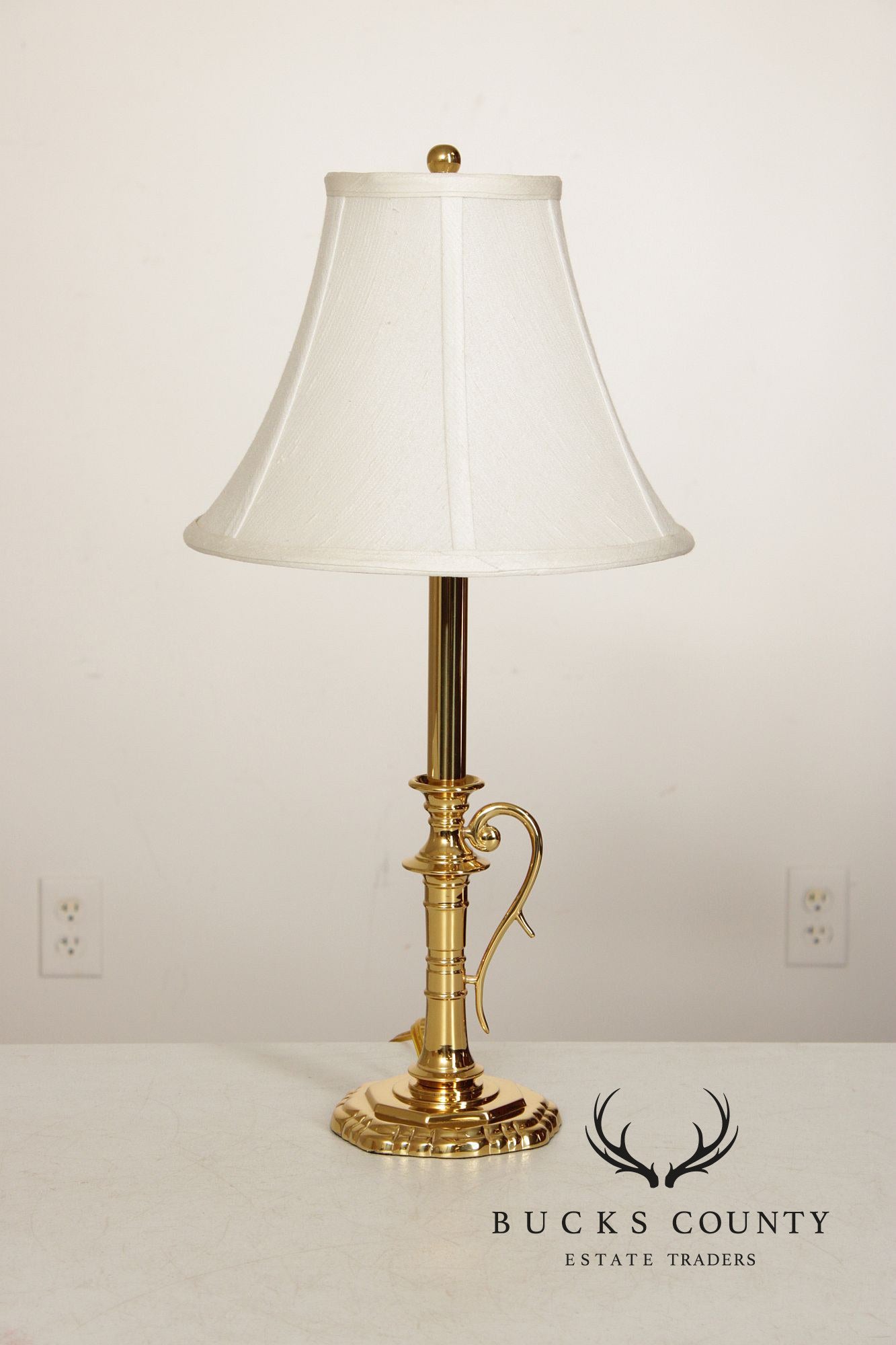 Vintage Pair of Brass Table Lamps