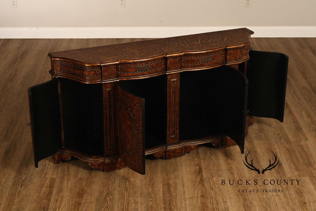Spanish Colonial Style Faux Leather Sideboard