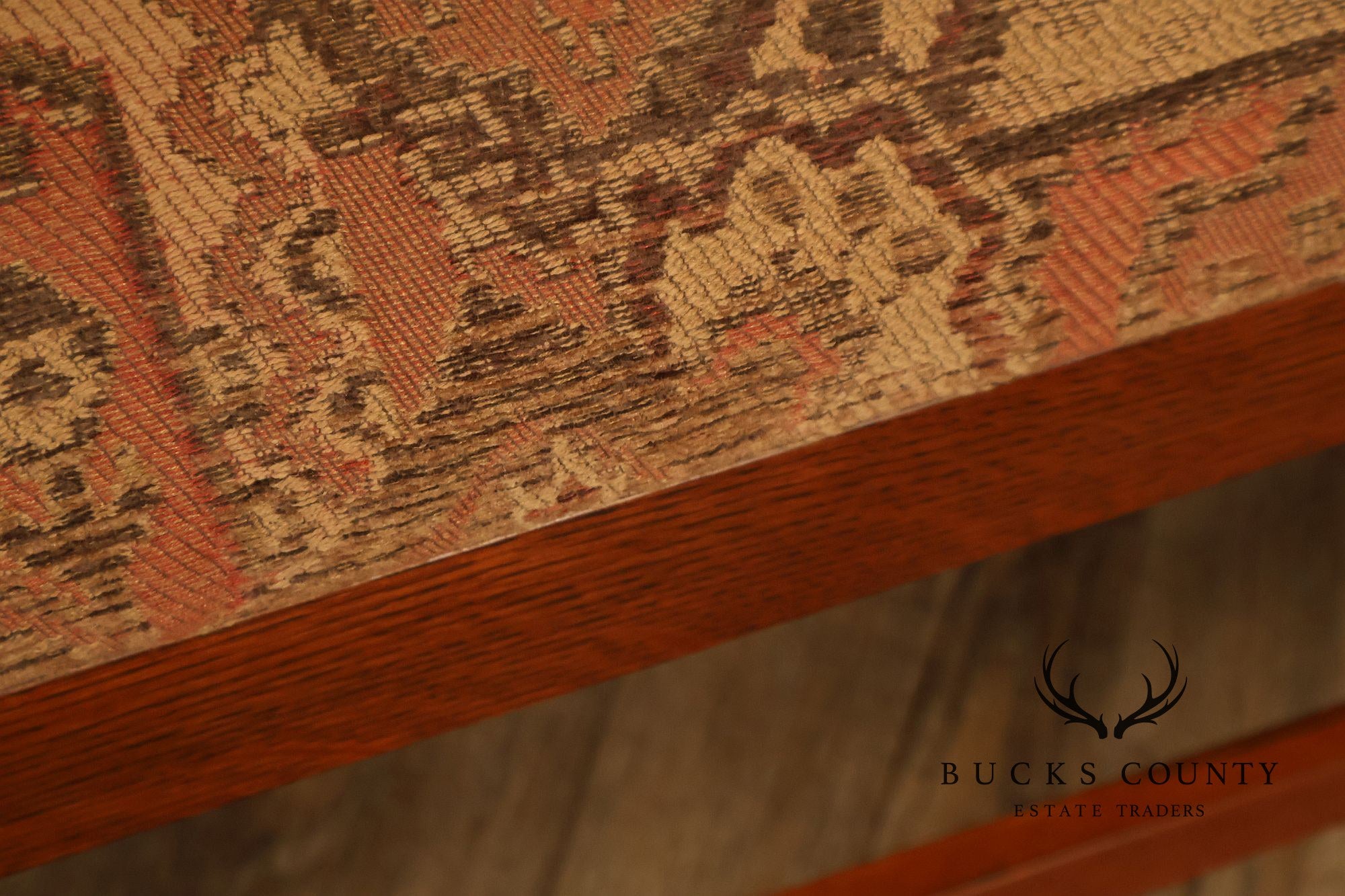 Stickley Mission Collection Oak Spindle Bench With Upholstered Seat