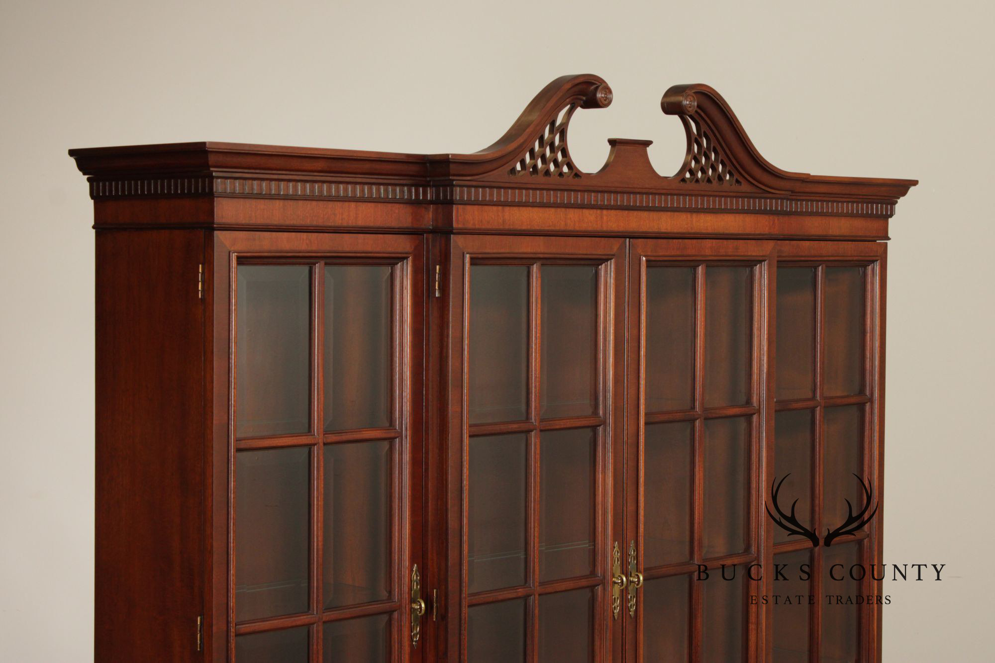 Hickory Chair Mahogany Breakfront China Cabinet