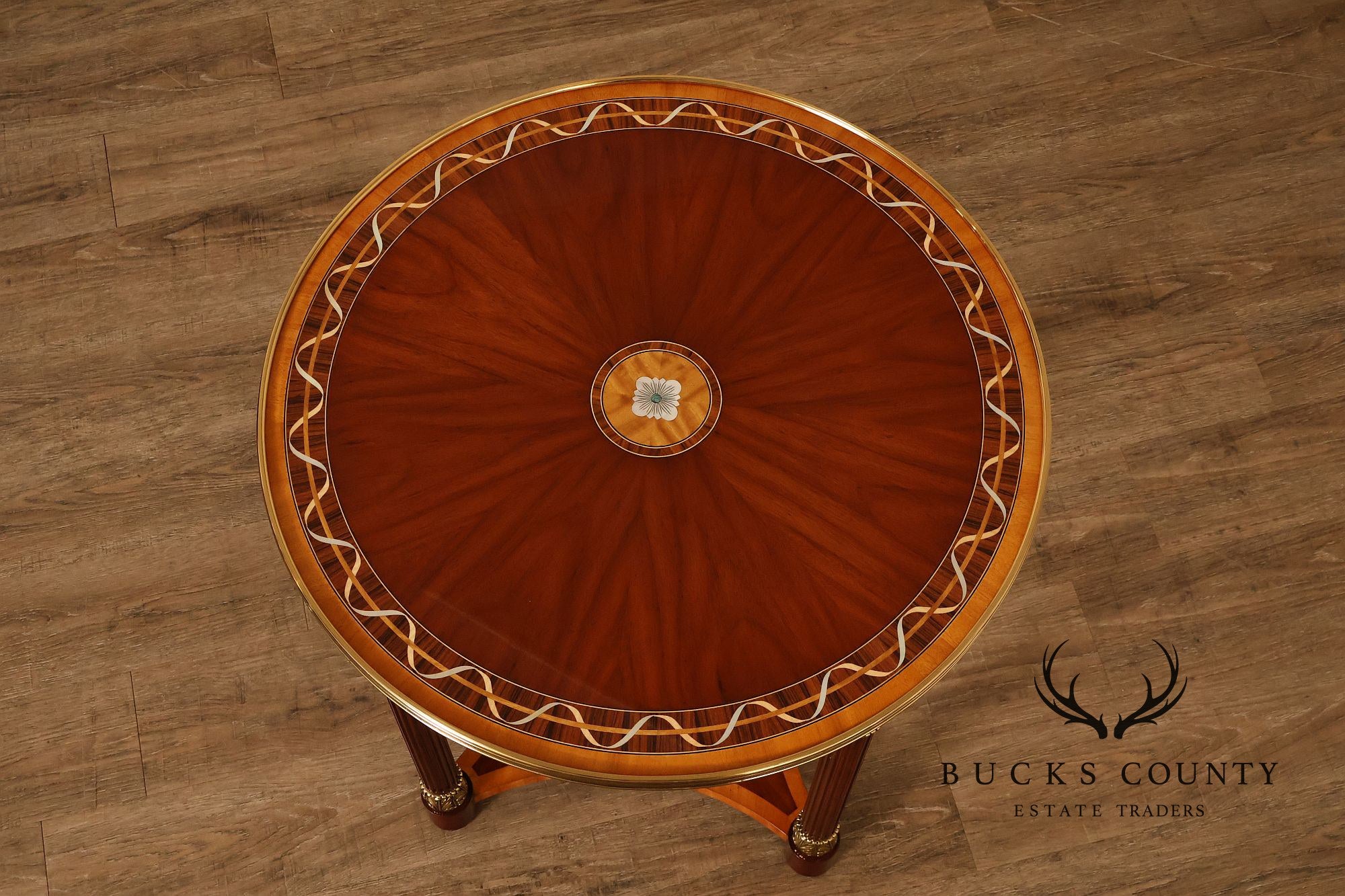 Theodore Alexander Pair of 'Paulette' Mahogany Side Tables