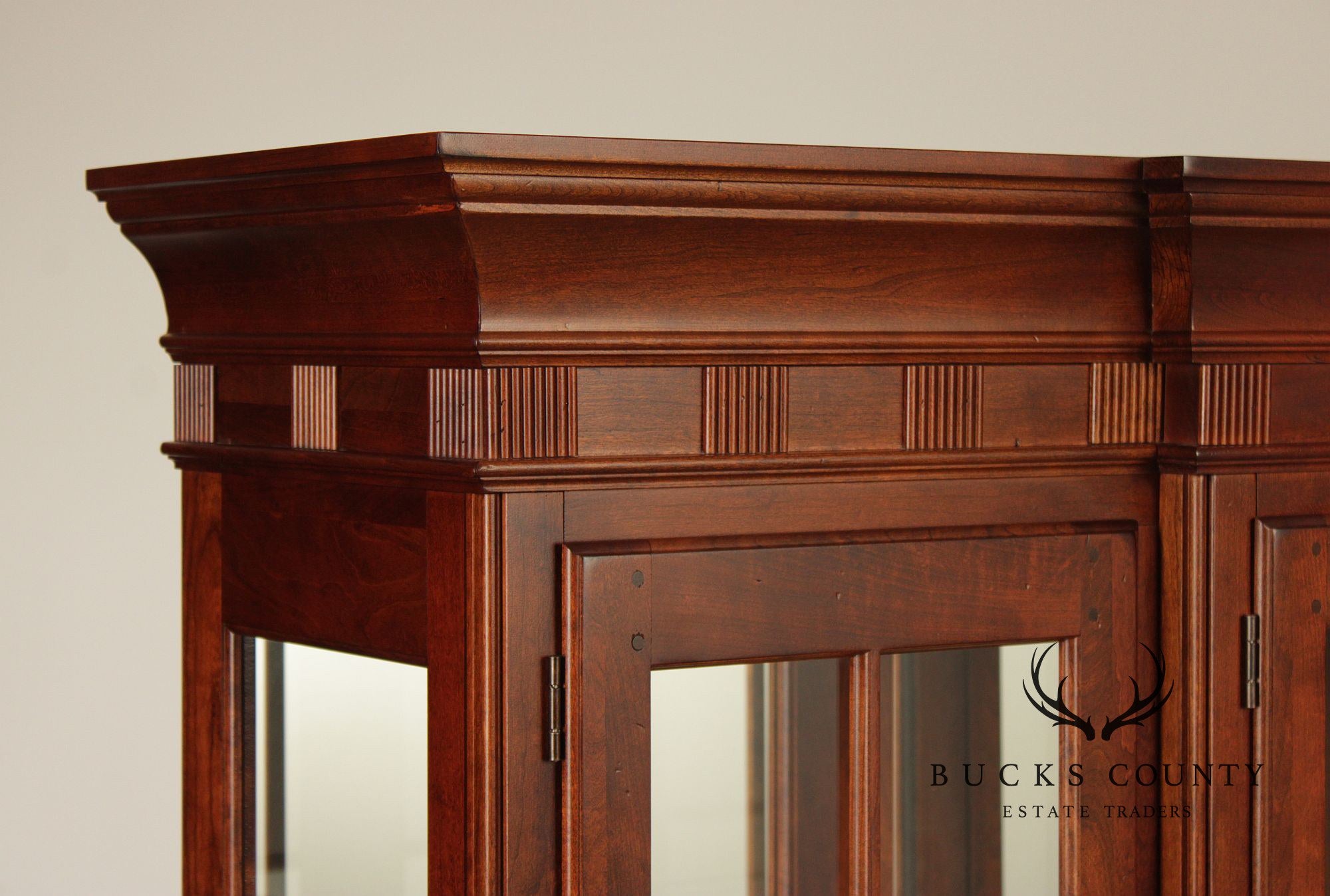 Pennsylvania House Cherry Colonial Style Lighted China Cabinet Hutch