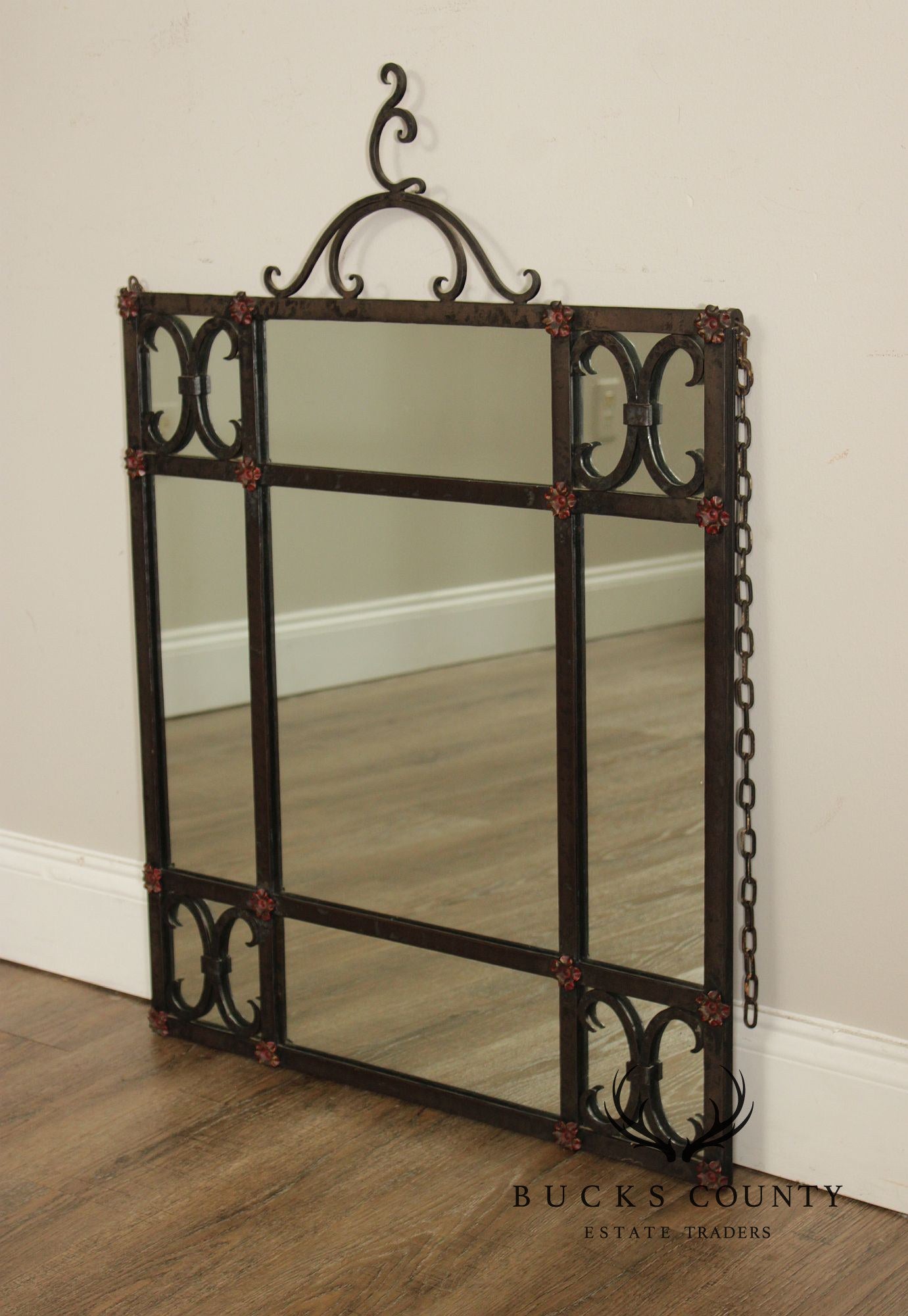 Spanish Colonial Style Wrought Iron Wall Mirror