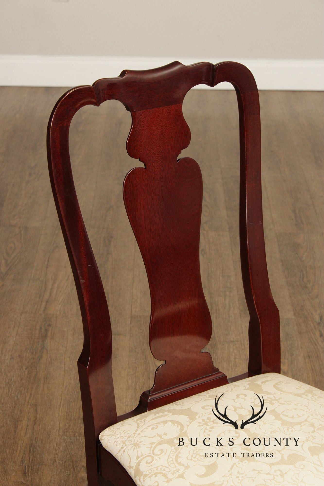 Kindel Queen Anne Style Set Of Six Mahogany Dining Chairs