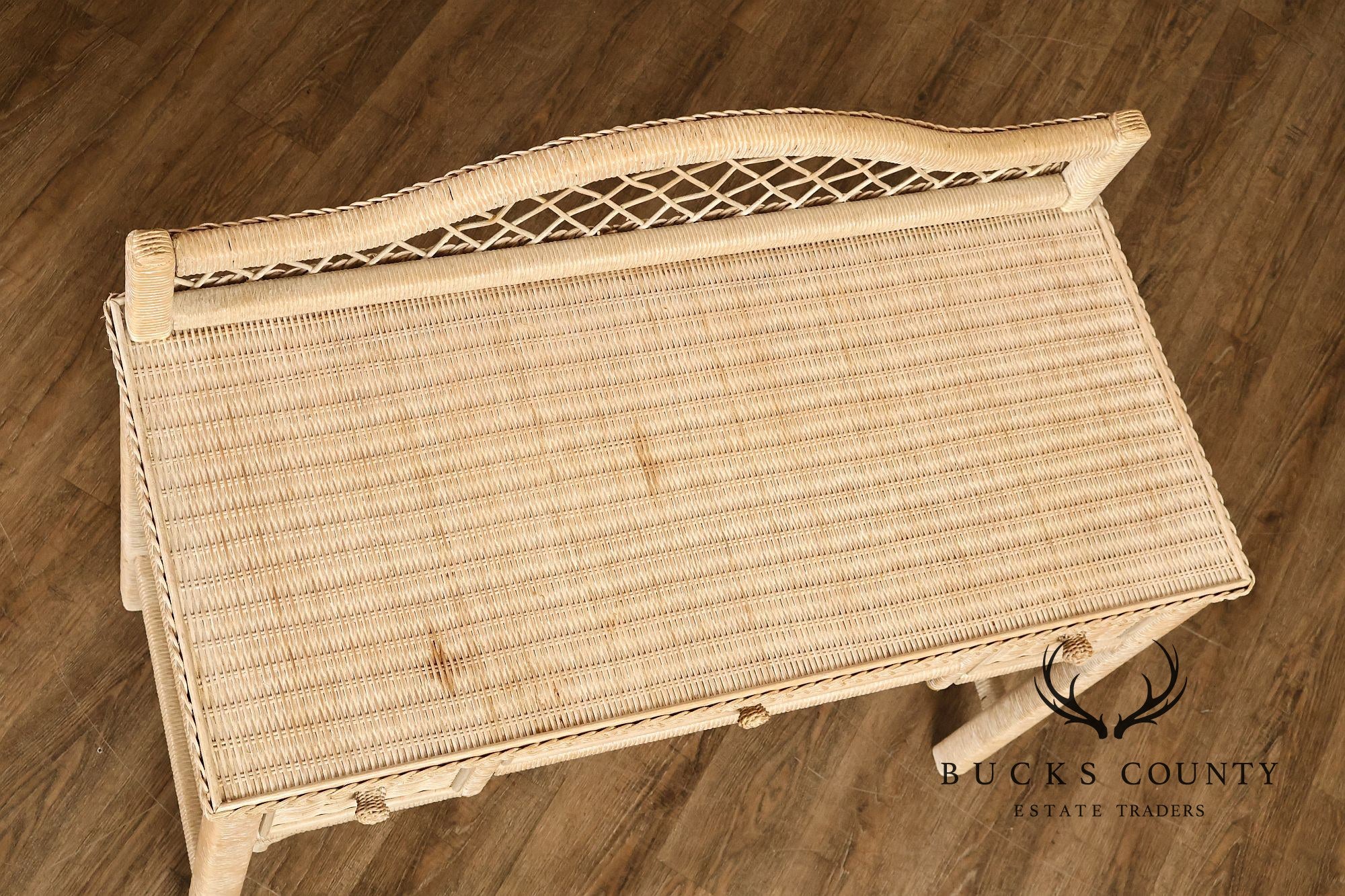 Lexington Henry Link Wicker Vanity Or Writing Desk and Chair
