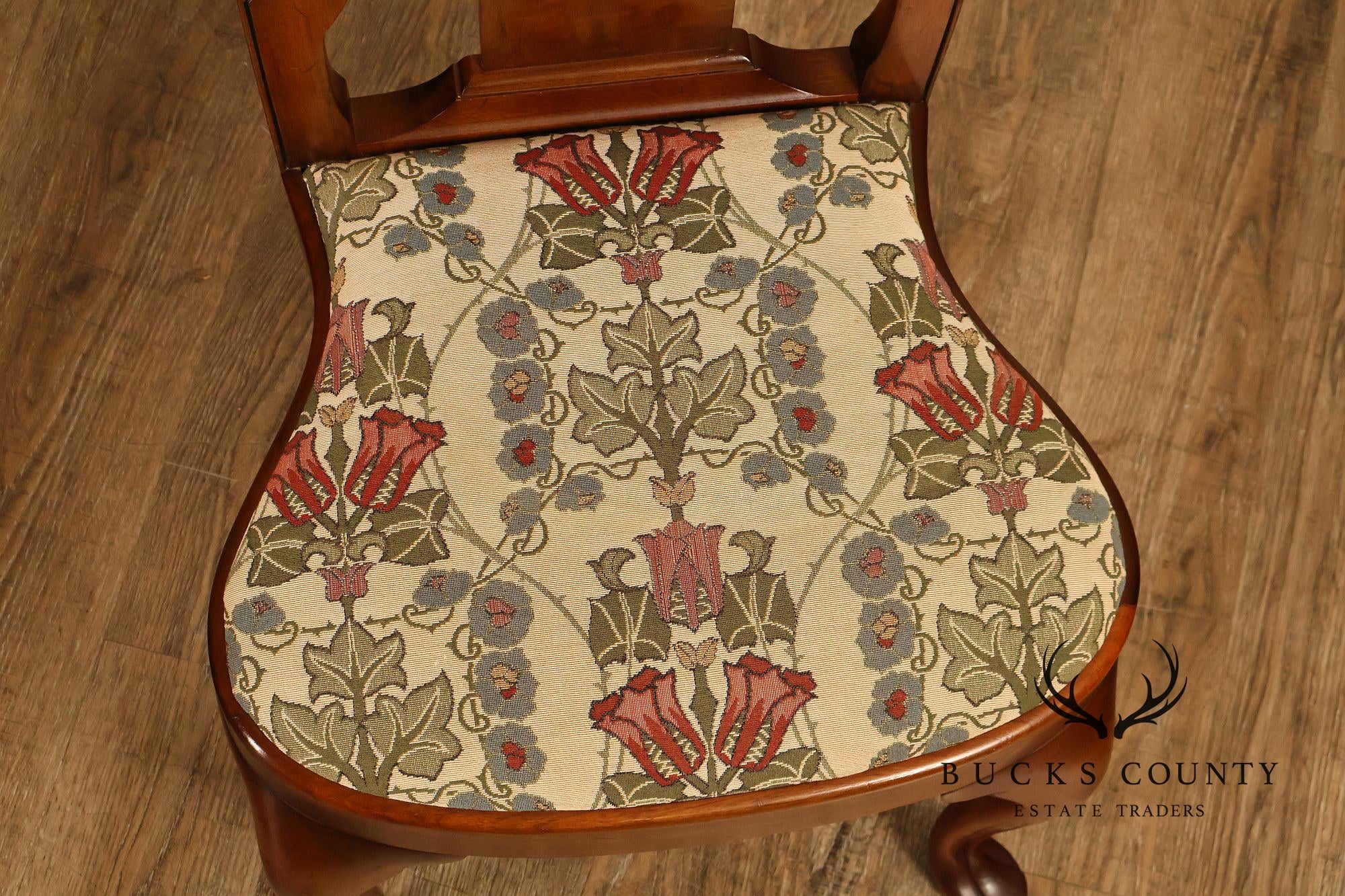 Saybolt Cleland Queen Anne Style Walnut Side Chairs, Pair