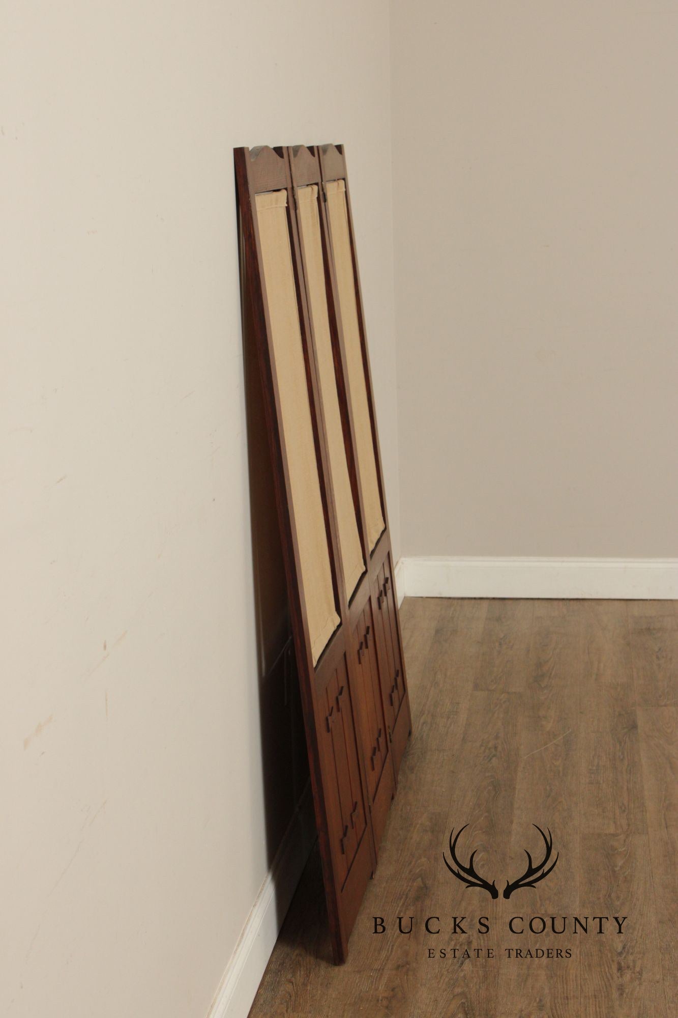 Mission Style Oak Three-Panel Screen