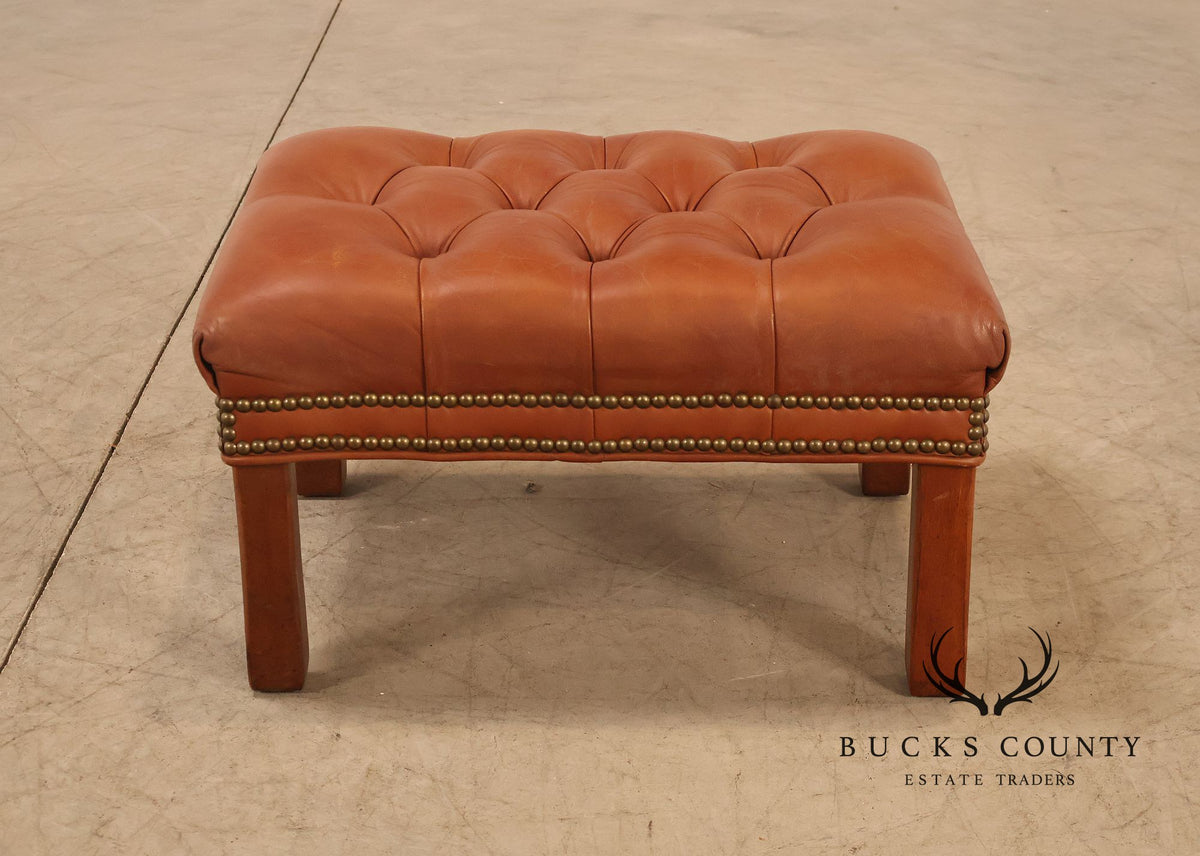 Leathercraft Tufted Leather Ottoman